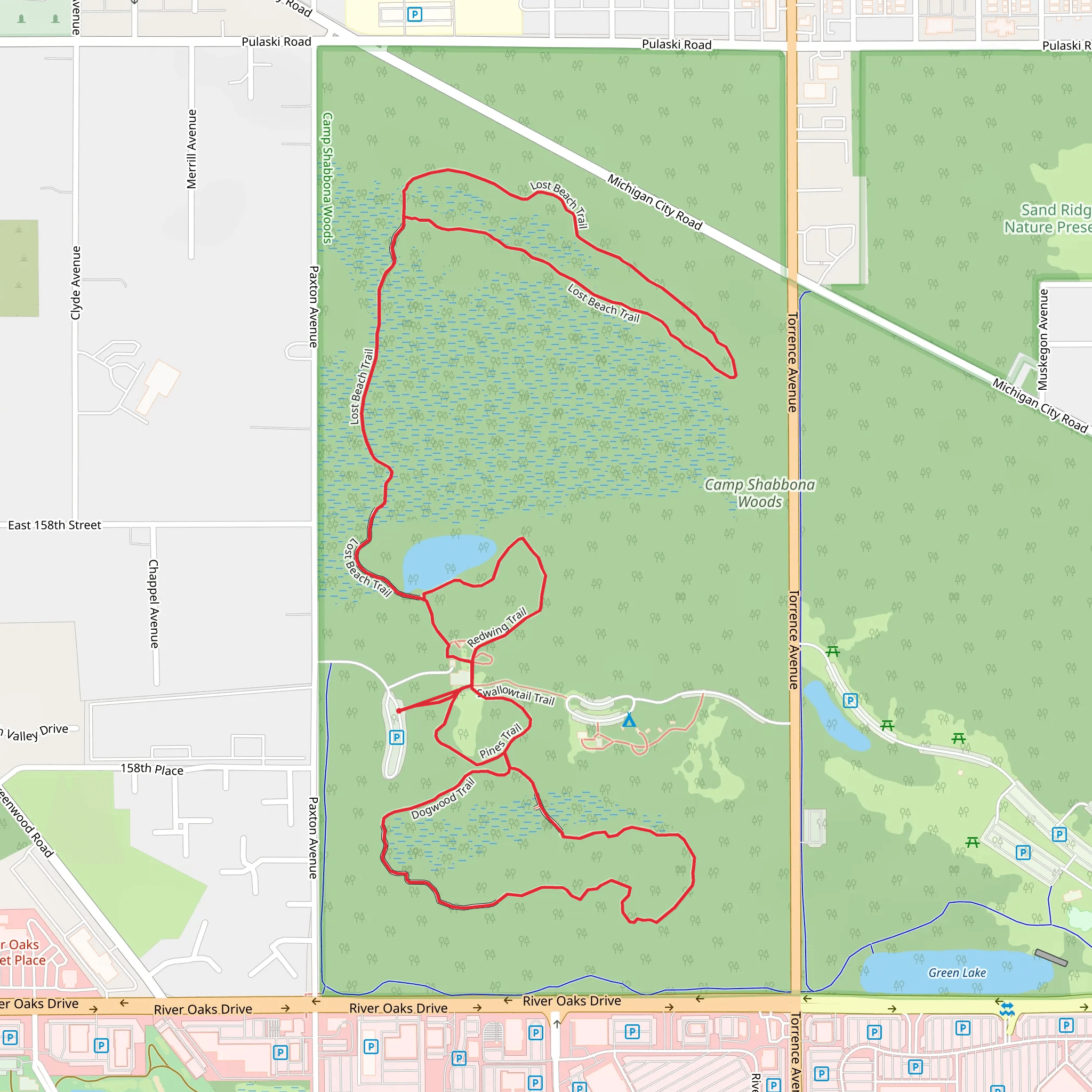 Dogwood and Lost Beach Loop Trail mobile static map
