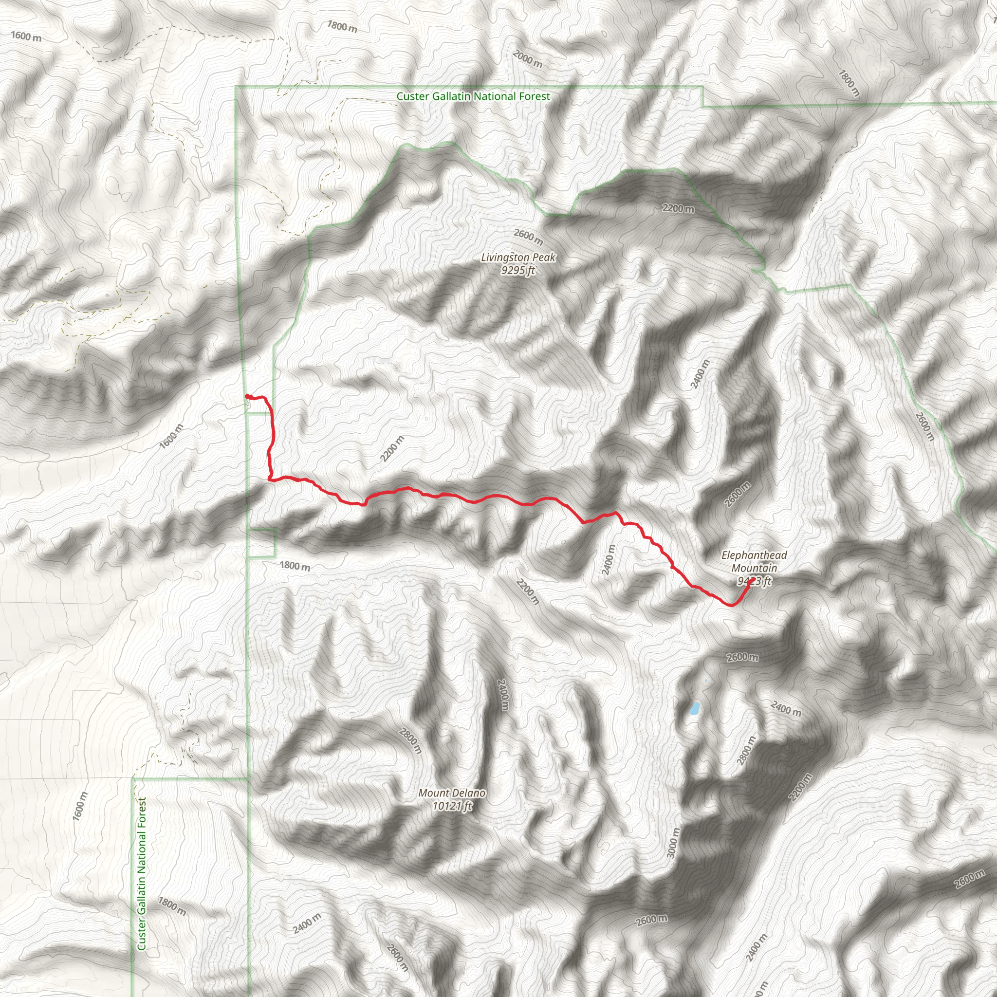 Elephanthead Mountain via Suce Creek Trail mobile static map