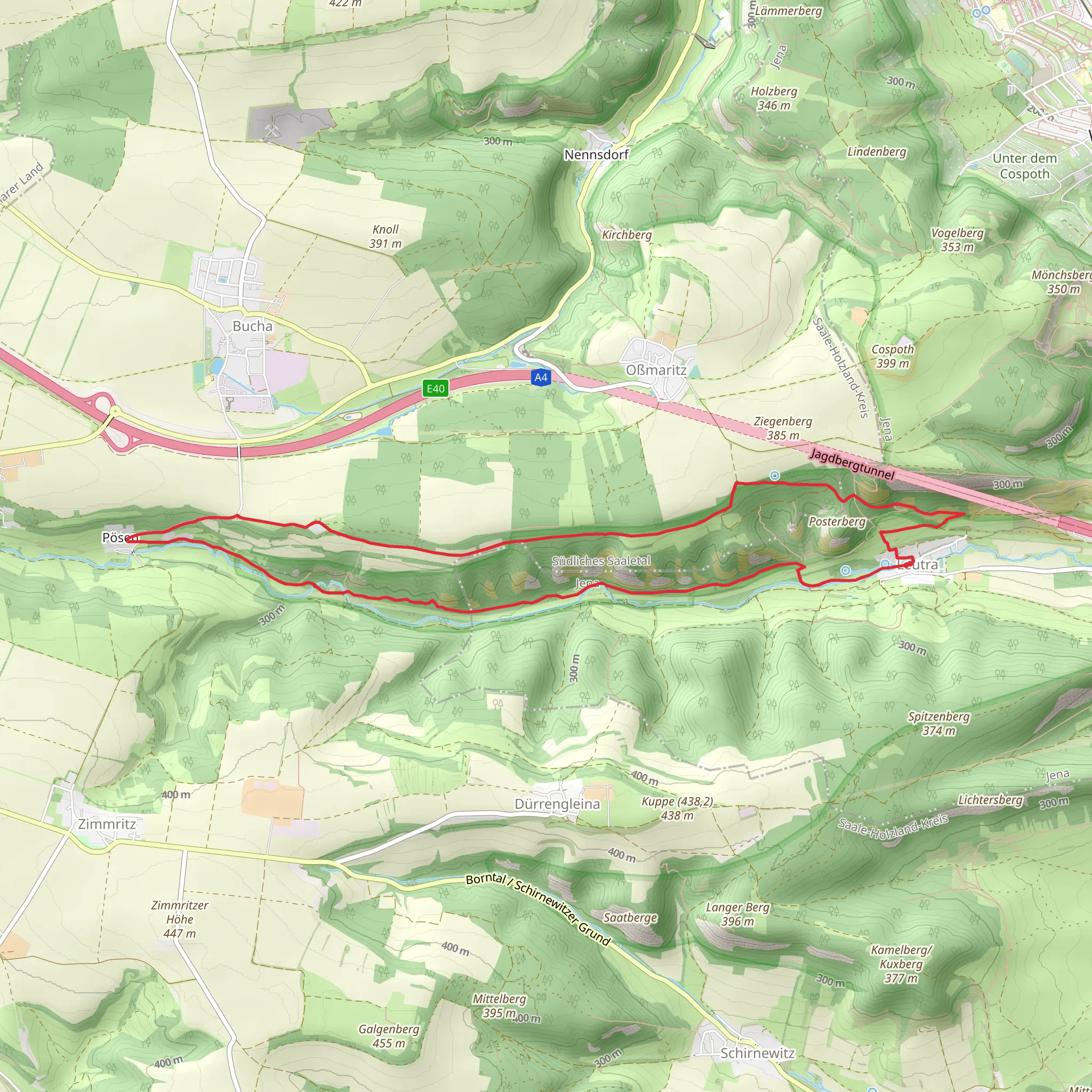Alpenstieg and 100 Kilometer-Horizontale mobile static map