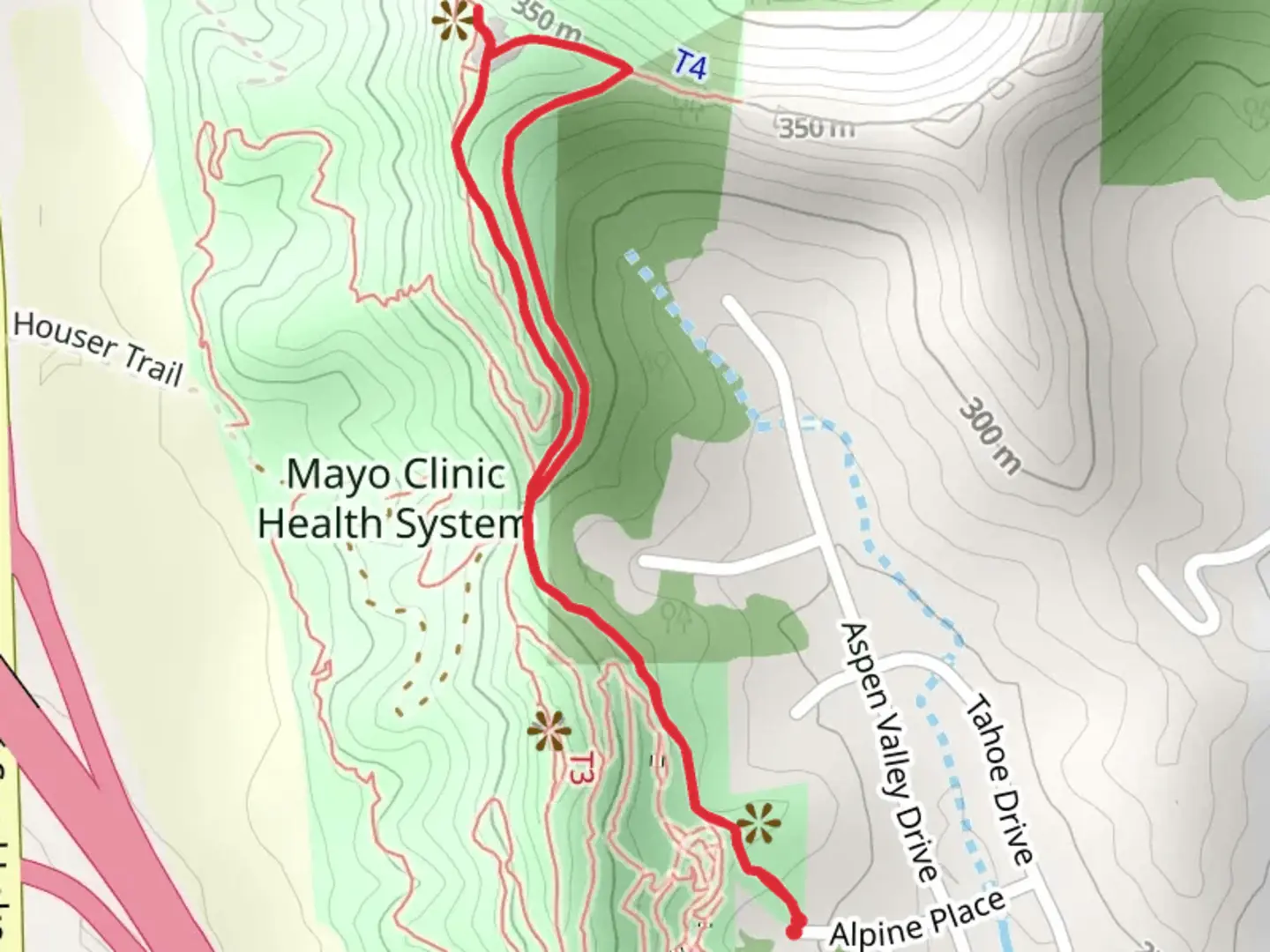 An image depicting the trail Private Prop and Calvary Loop and its surrounding area.