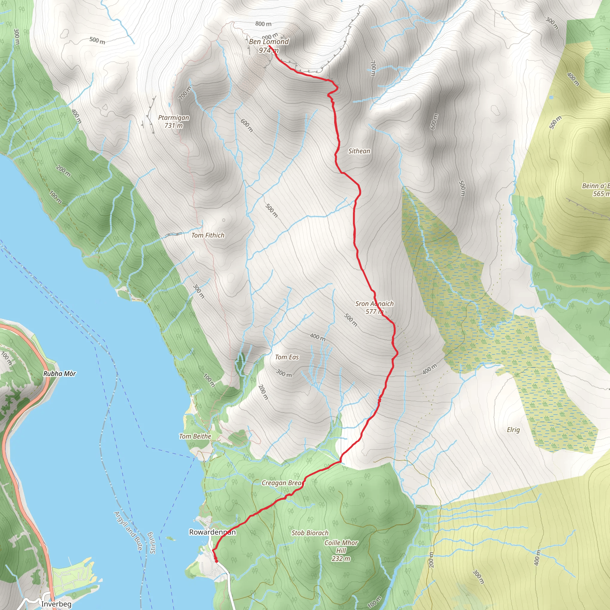 Ben Lomond from Loch Lomond mobile static map