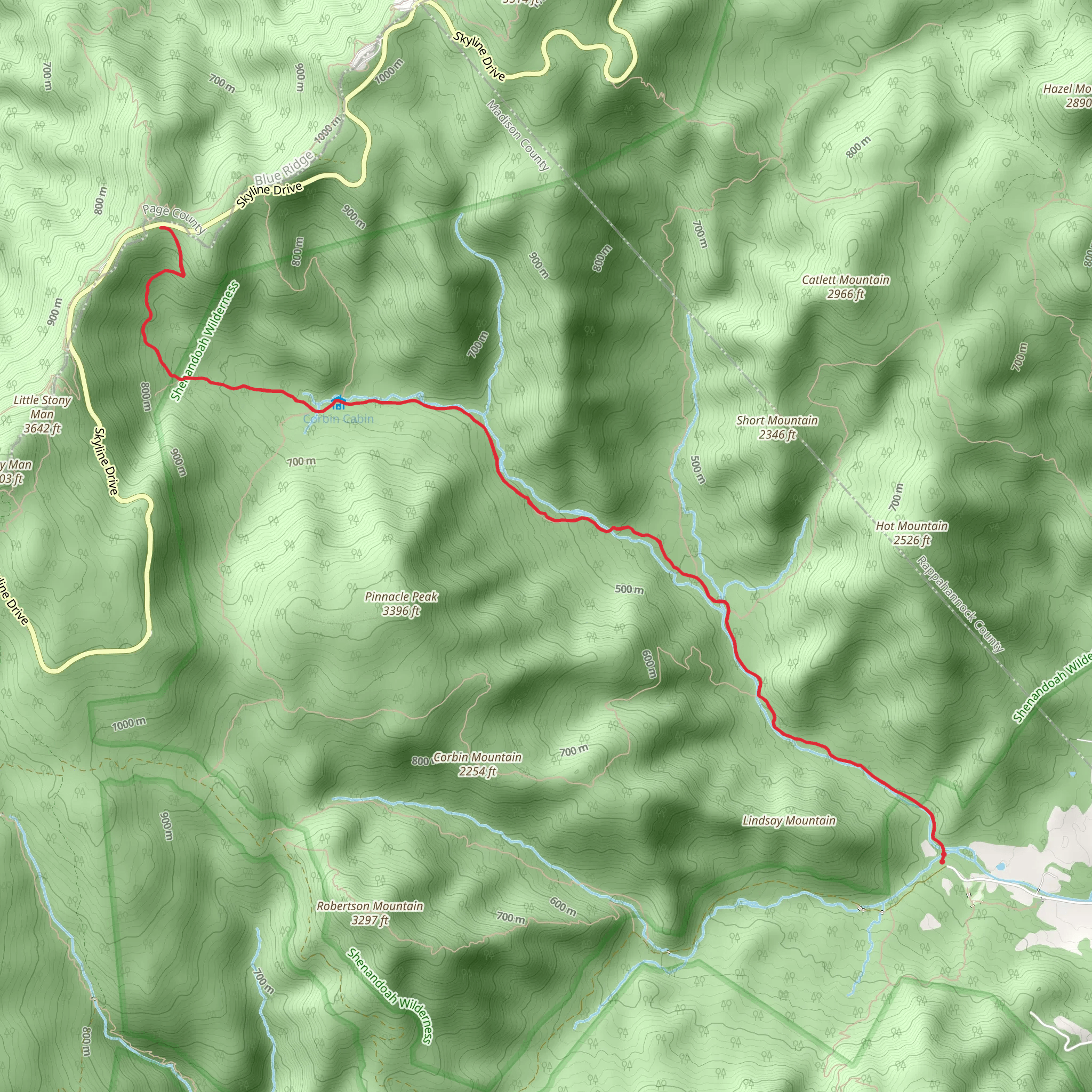 Nicholson Hollow Trail mobile static map