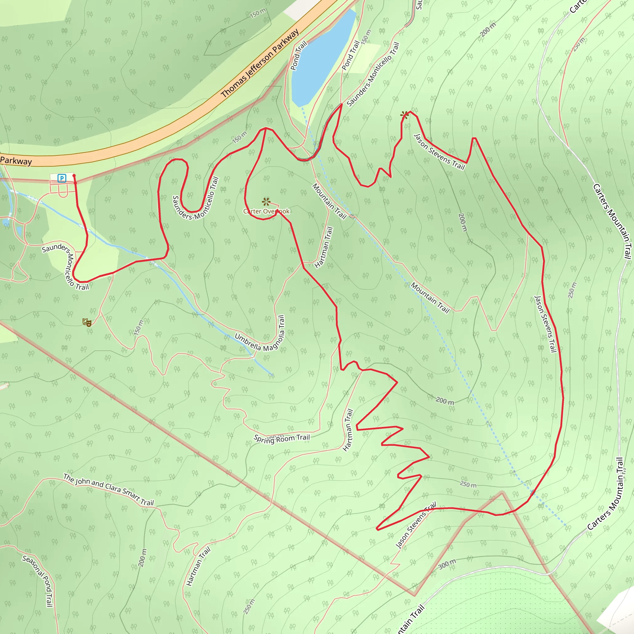 Saunders-Monticello and Jason Stevens Loop Trail mobile static map