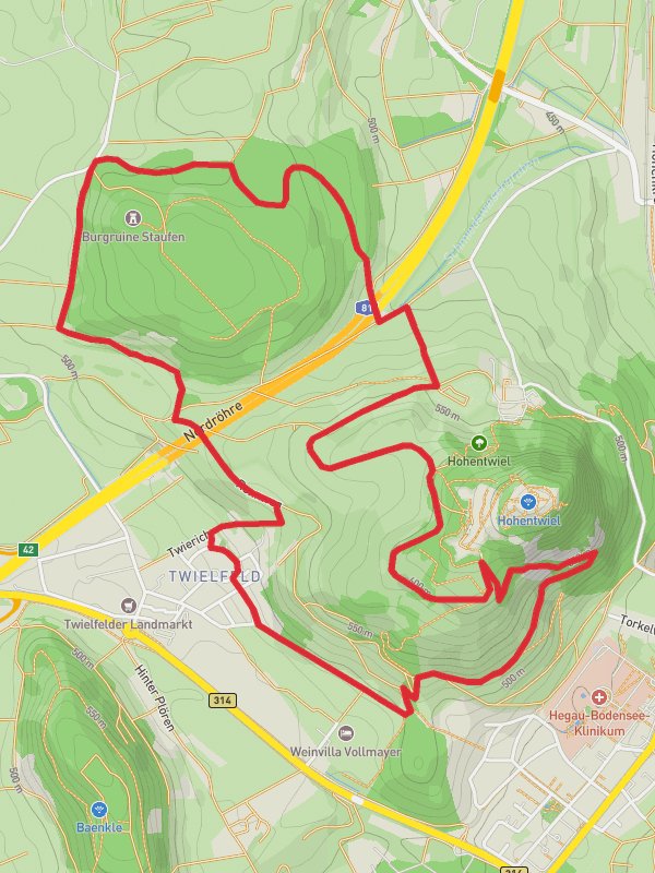 Hohentwiel and Staufen Loop via Elisabethenbergstraße