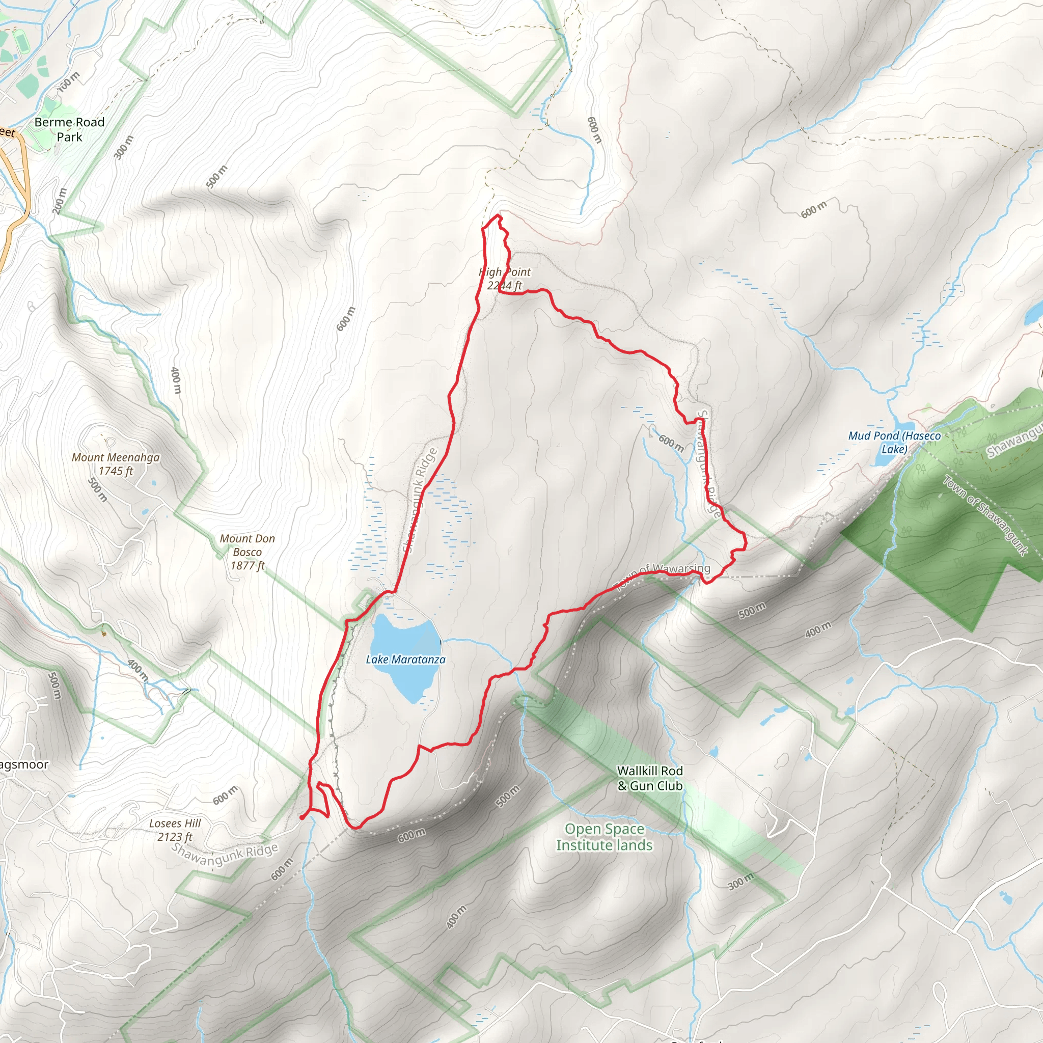 High Point and Lake Maratanza Loop mobile static map