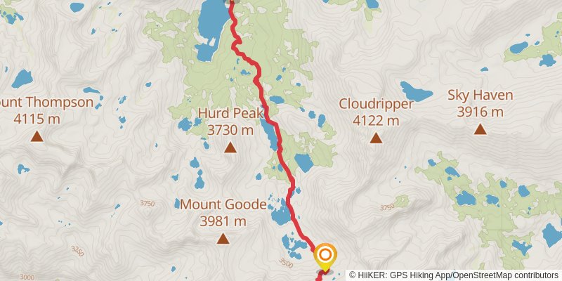 Bishop Pass Trail stage 2 Map