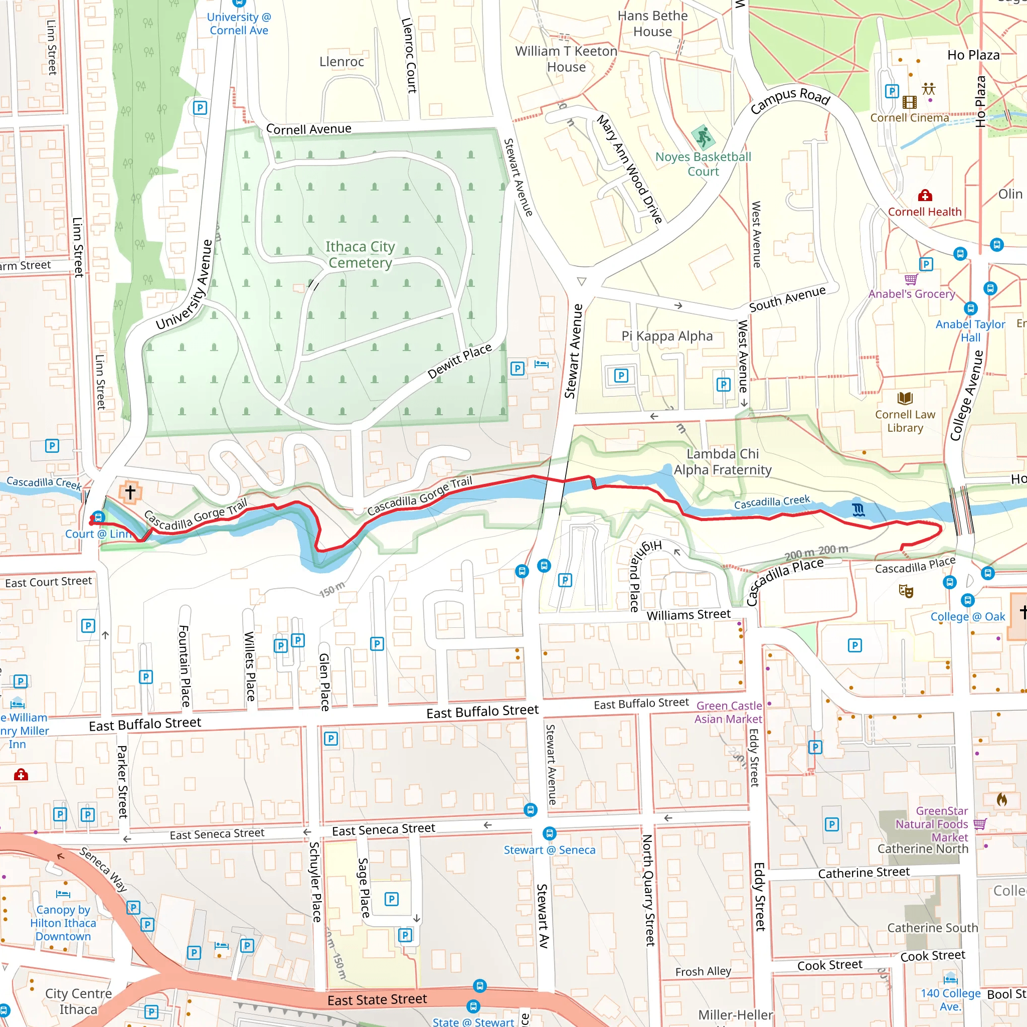 Cascadilla Creek via Cascadilla Gorge Trail mobile static map