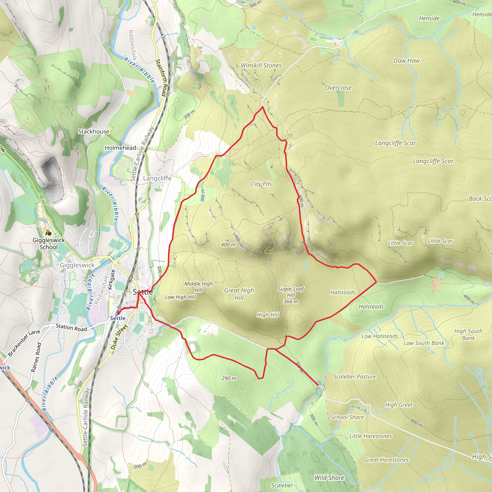 Settle Loop and Jubilee Cave mobile static map