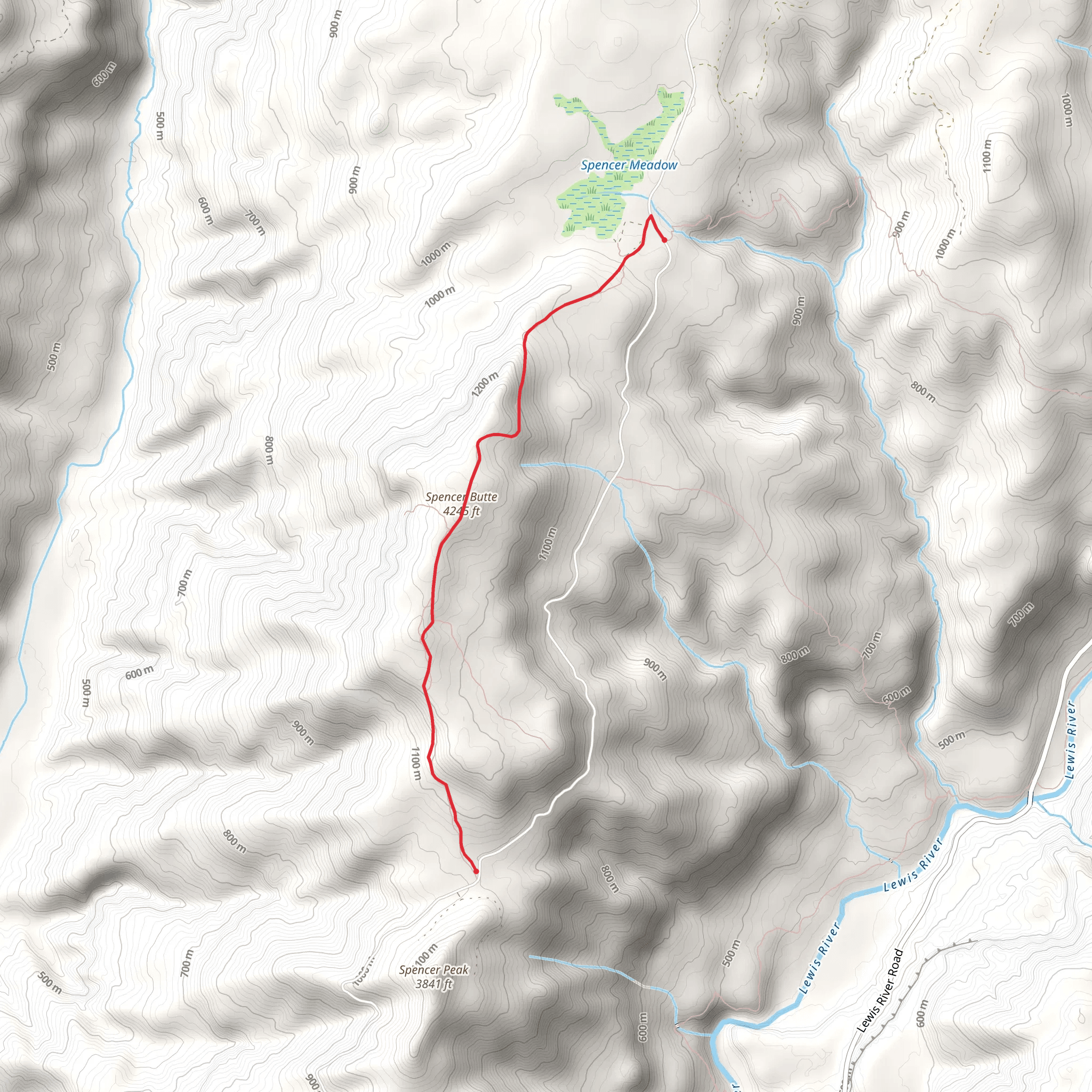 Spencer Butte Trail mobile static map