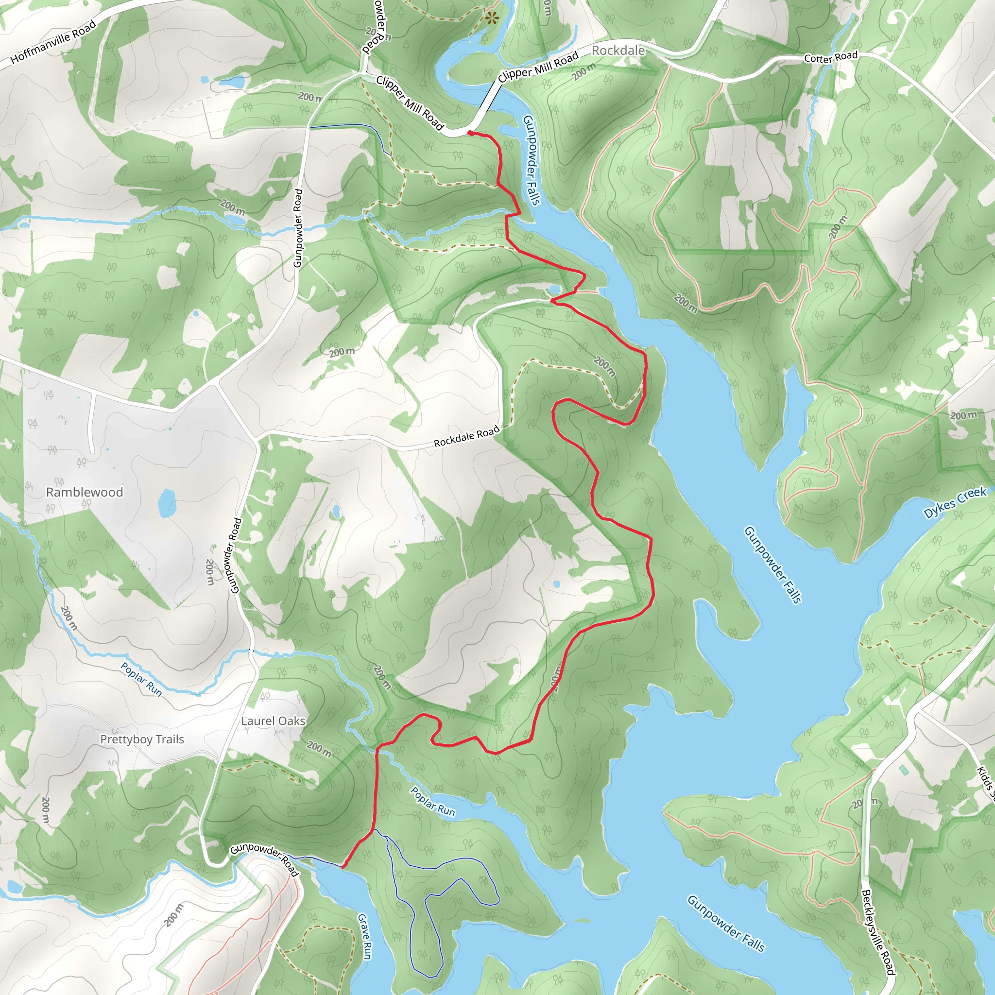 Gunpowder Falls and Grave Run mobile static map