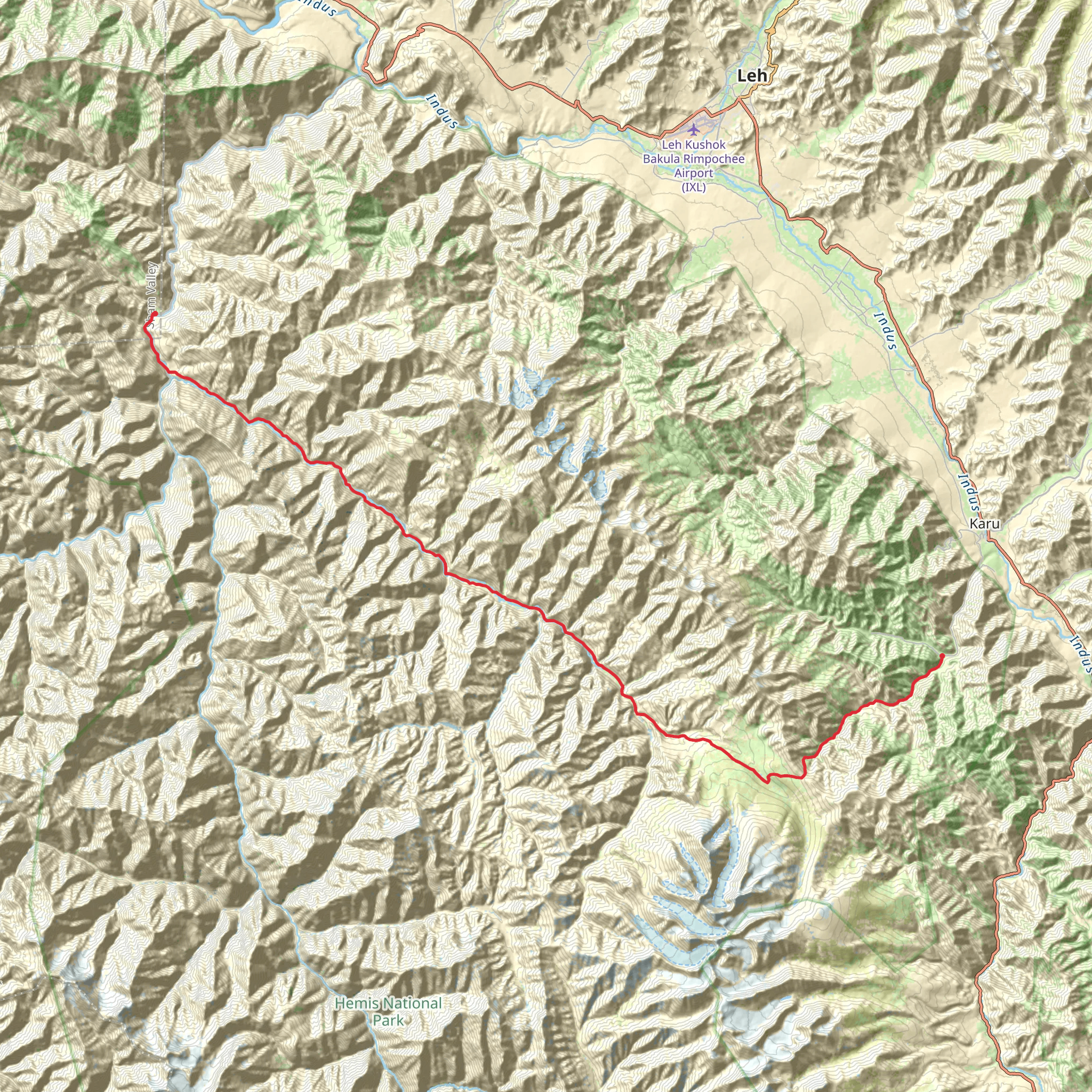 Markha Valley Trek mobile static map