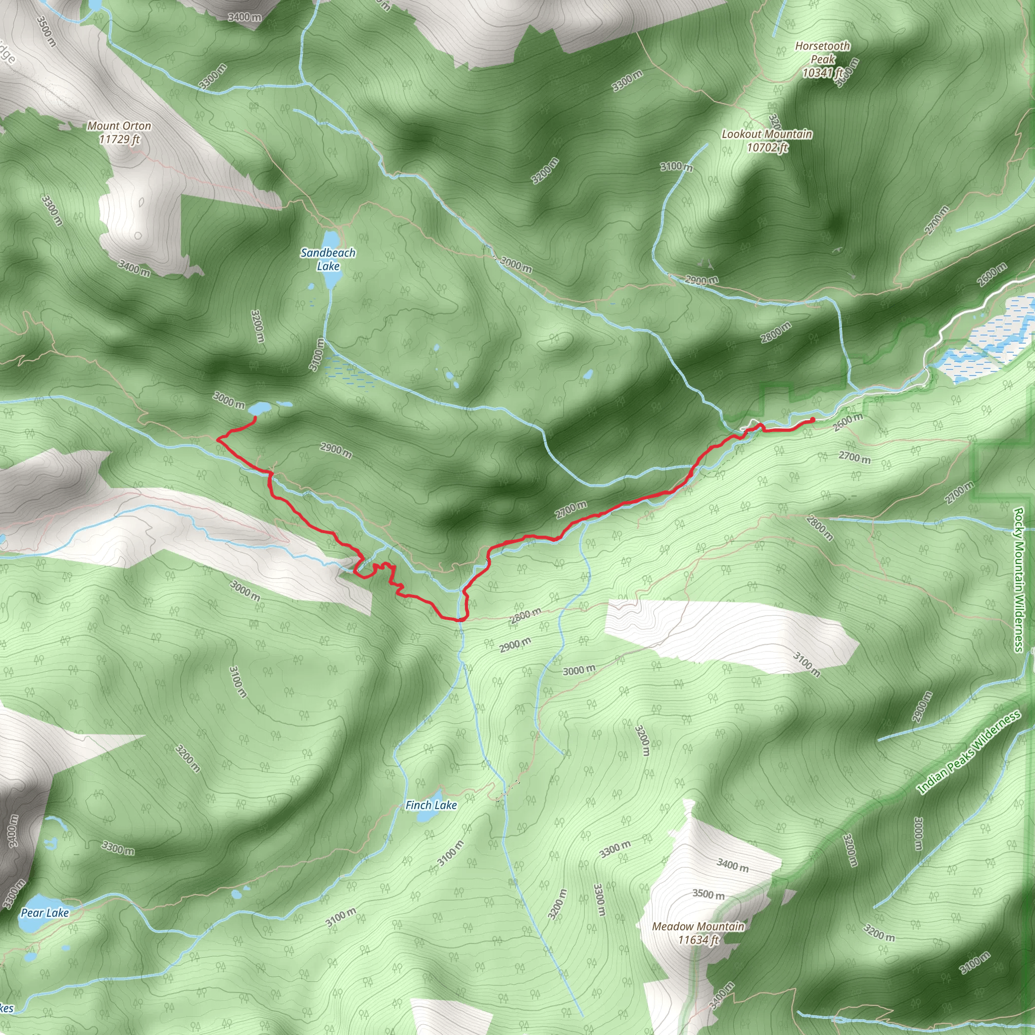 Twin Lakes Trail mobile static map