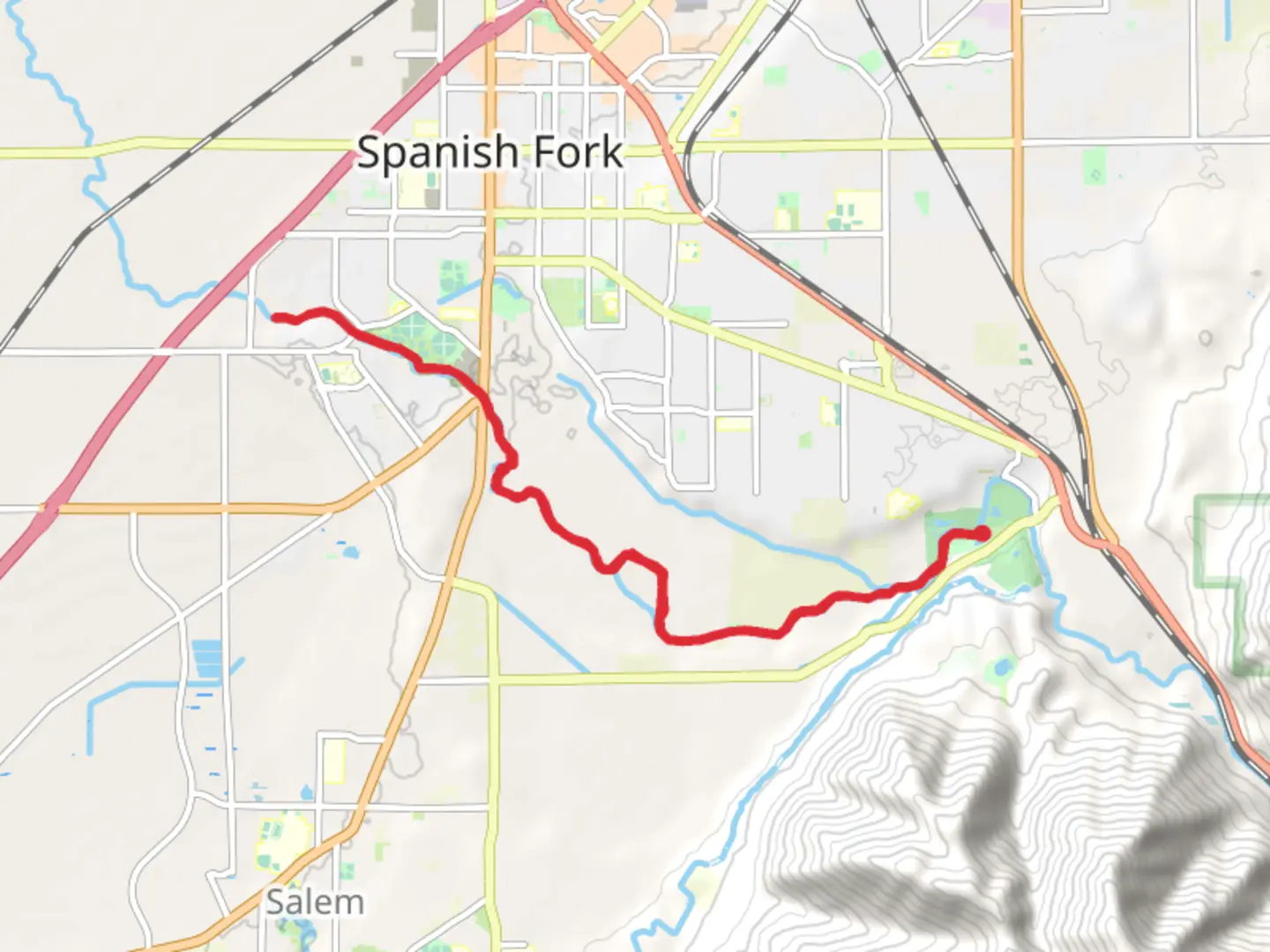 An image depicting the trail Spanish Fork River Trail and its surrounding area.