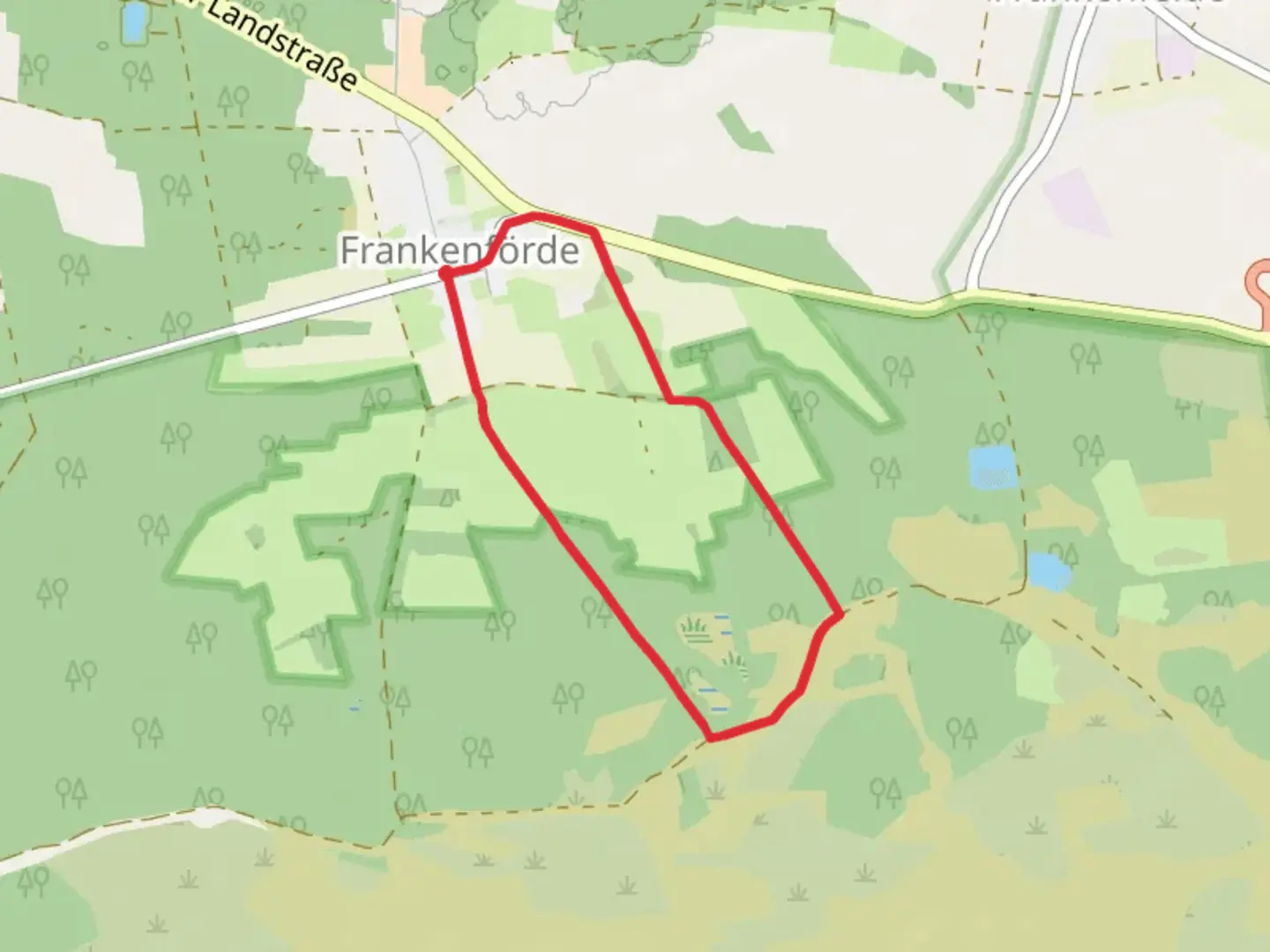 An image depicting the trail Rundwanderweg Frankenförde Loop and its surrounding area.