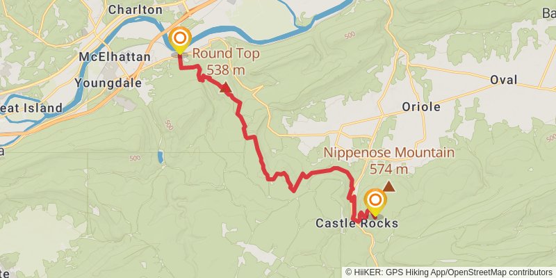 Mid State Trail - Pennsylvania stage 16 Map
