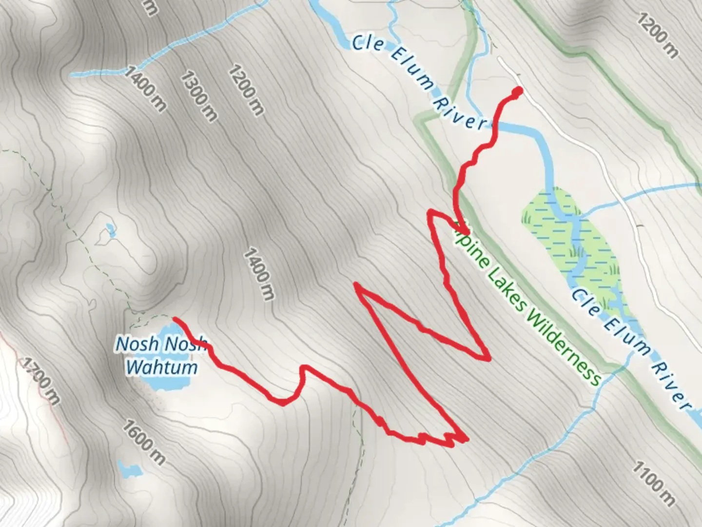 An image depicting the trail Nosh-Nosh Wahtum via Cathedral Pass TRail and its surrounding area.