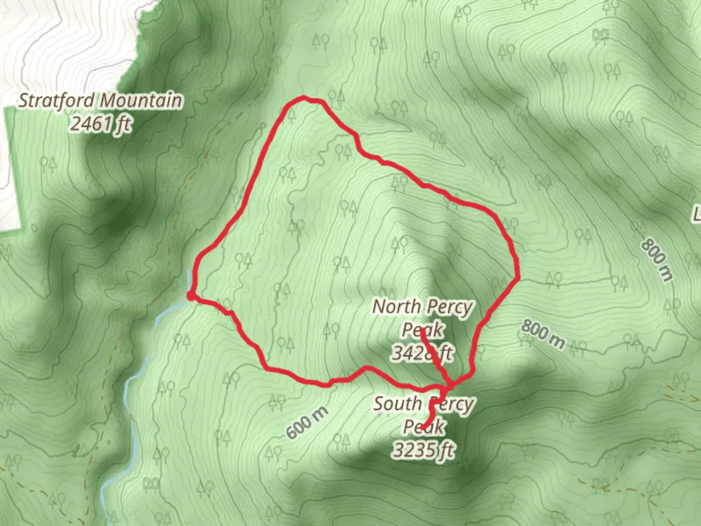 An image depicting the trail South Percy Peak and North Percy Peak Loop via Percy Peaks Trail and its surrounding area.