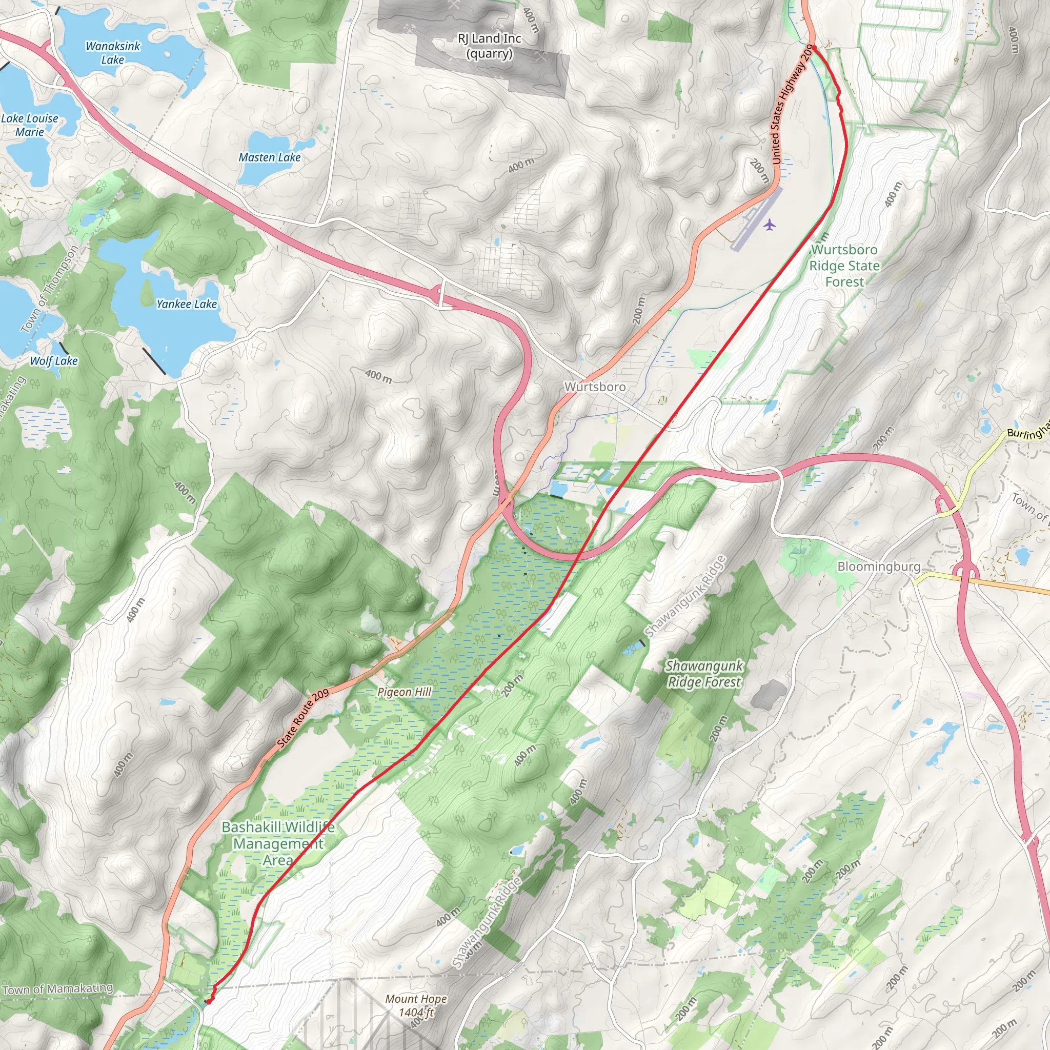 Basha Kill Rail Trail mobile static map