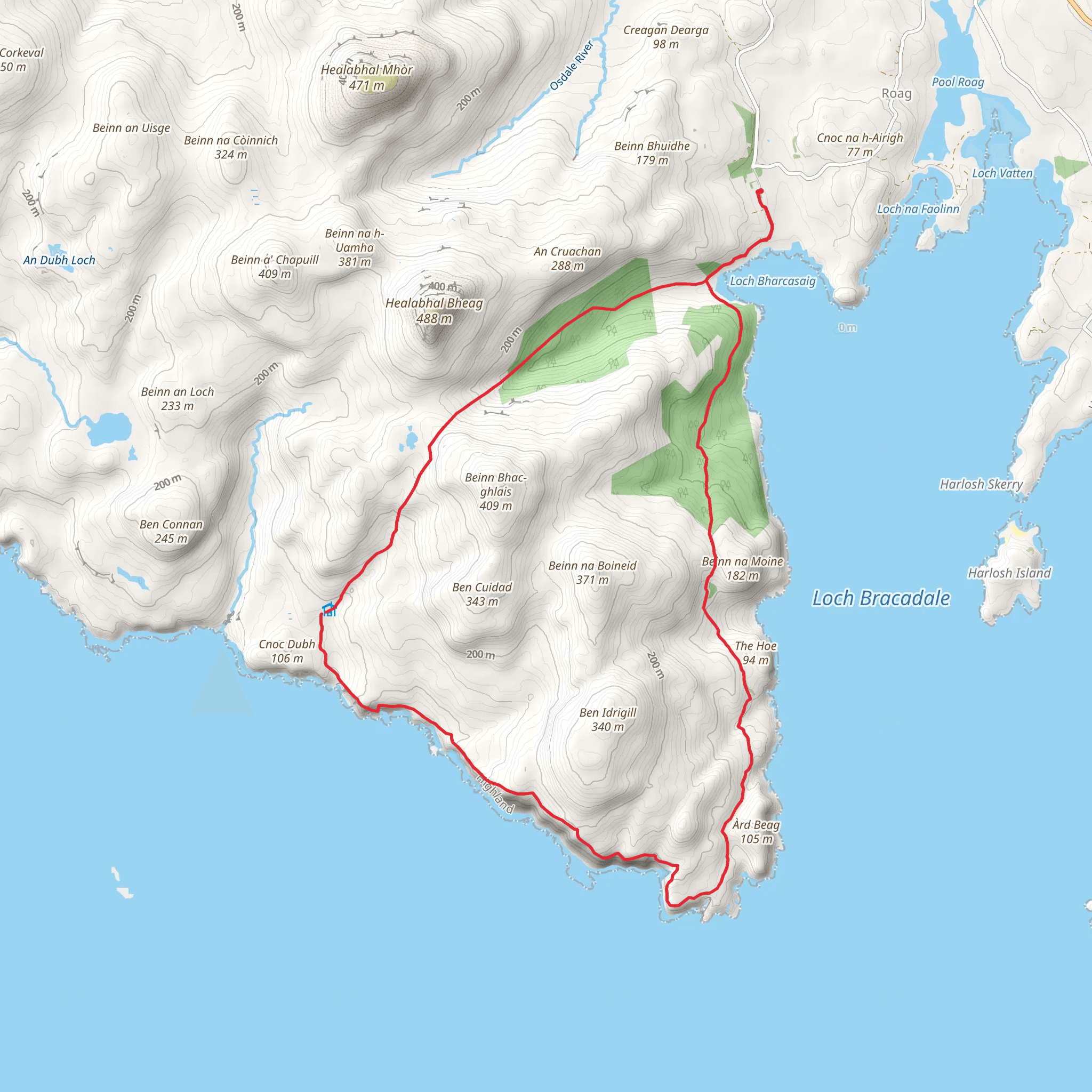 Glen Ollisdal and MacLeod's Maidens Loop from Orbost mobile static map