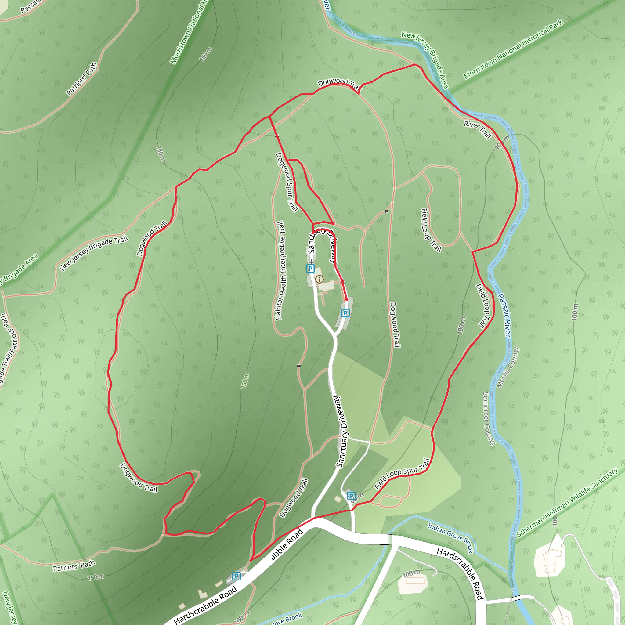 Dogwood Trail and Field Loop Trail Loop mobile static map