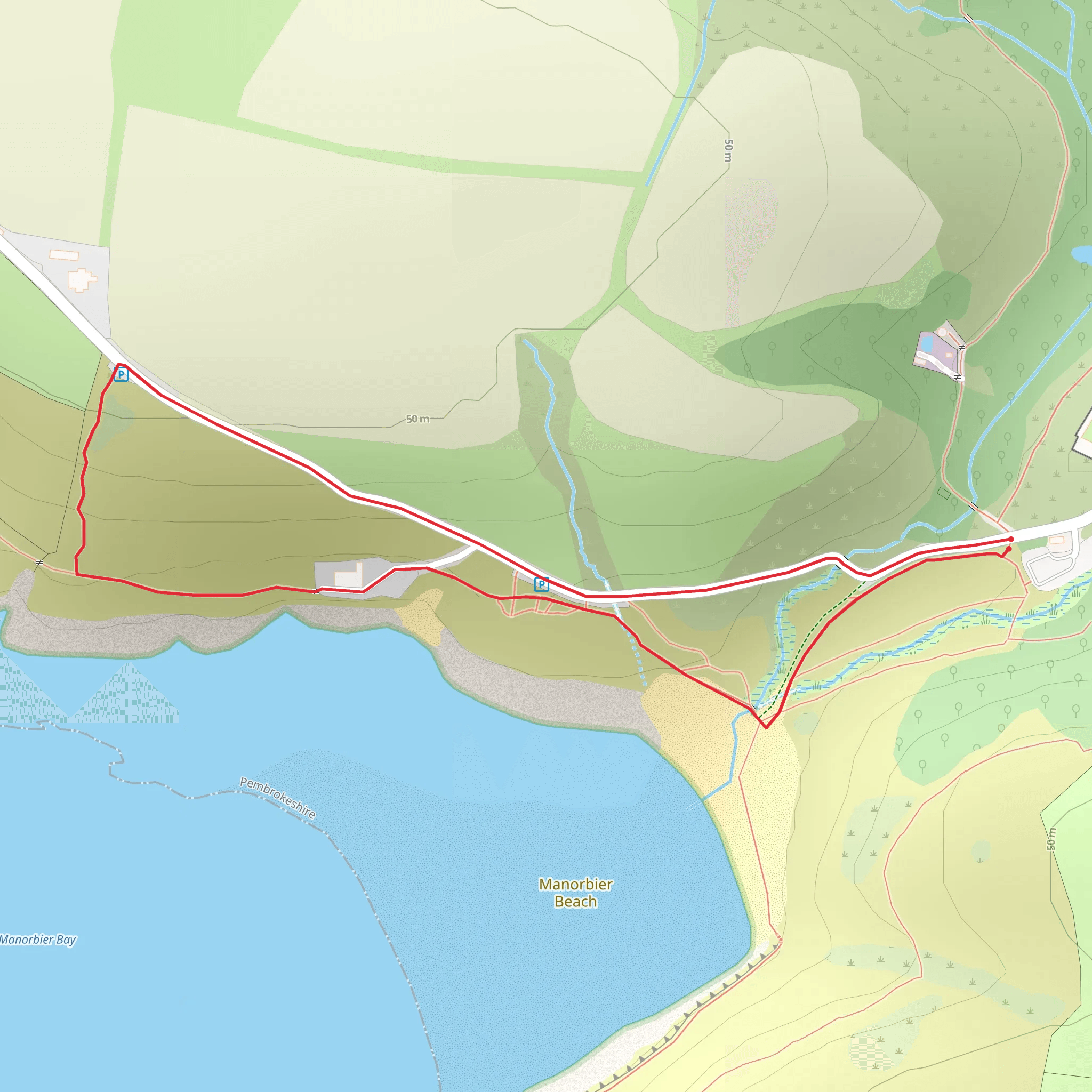 Manorbier Bay mobile static map