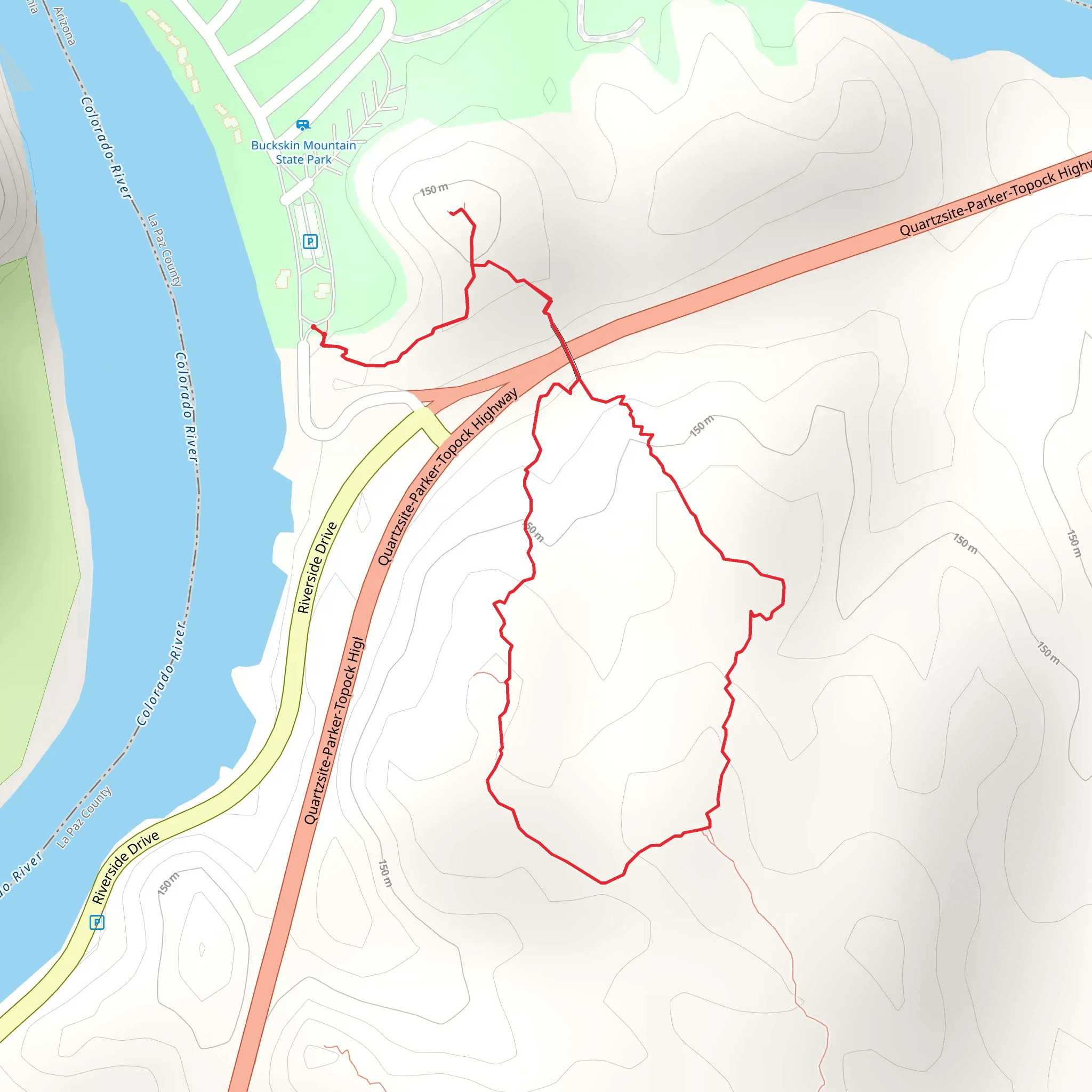 Buckskin Mountain State Park Loop mobile static map