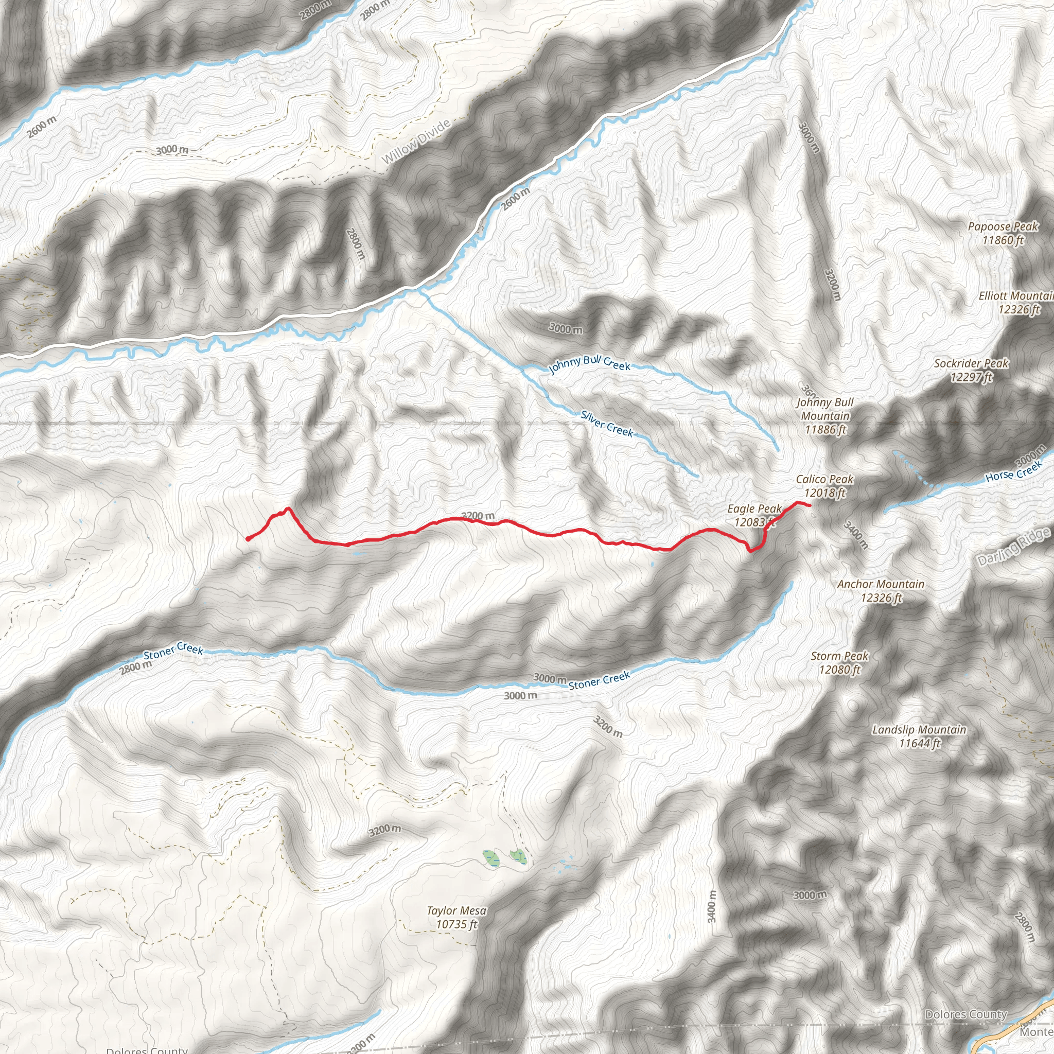 Eagle Peak Trail mobile static map