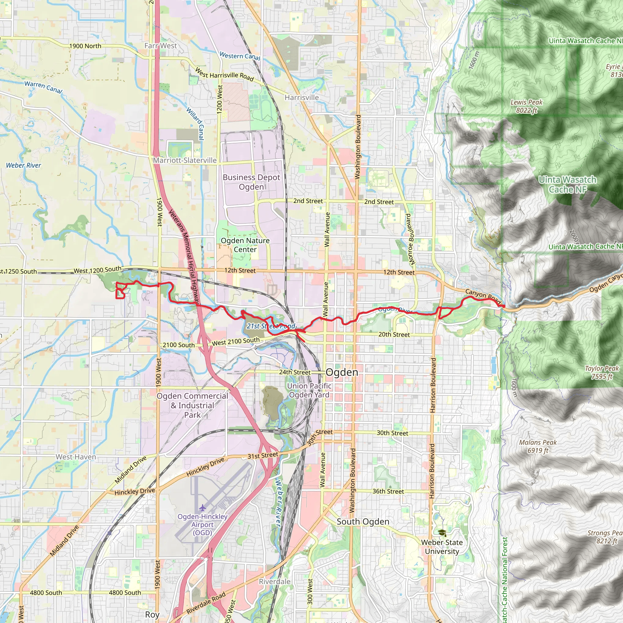 Ogden River Parkway and West Haven Trail mobile static map