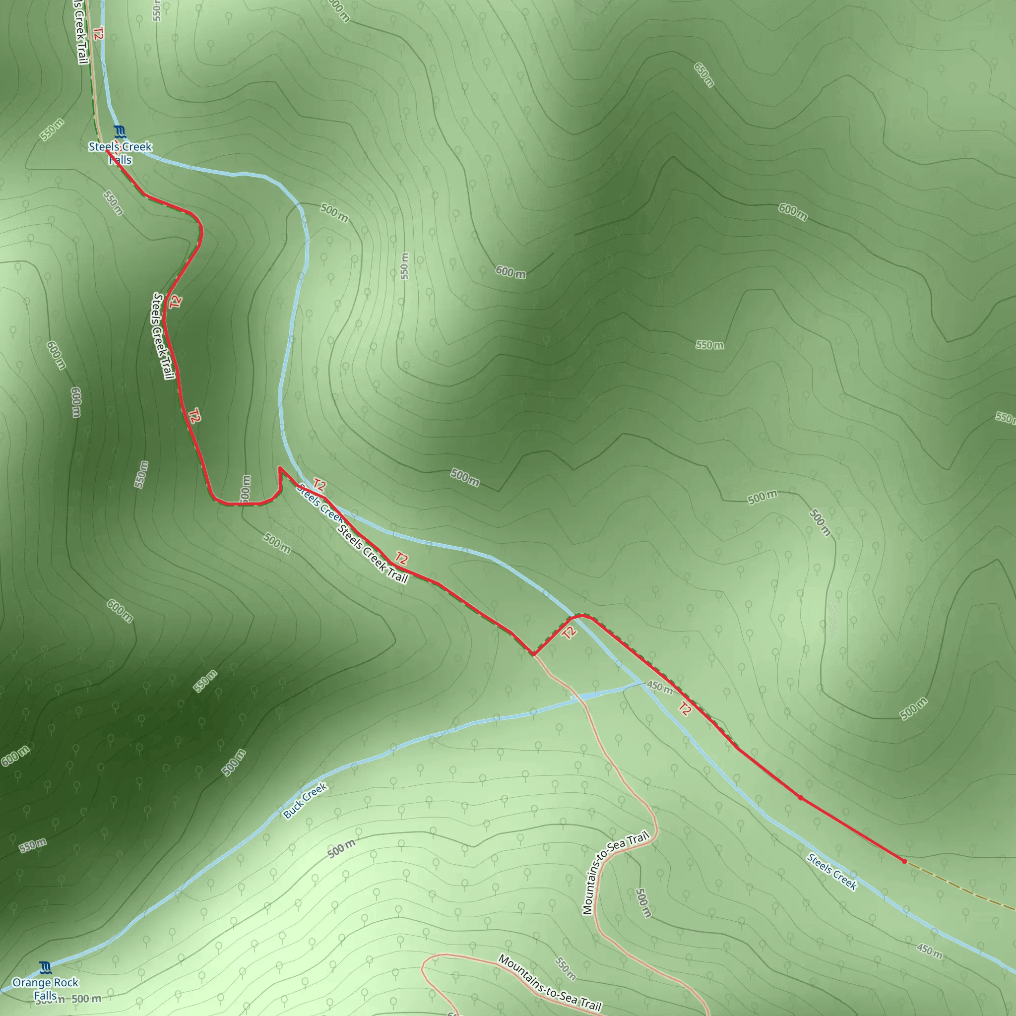 Steels Creek Falls mobile static map