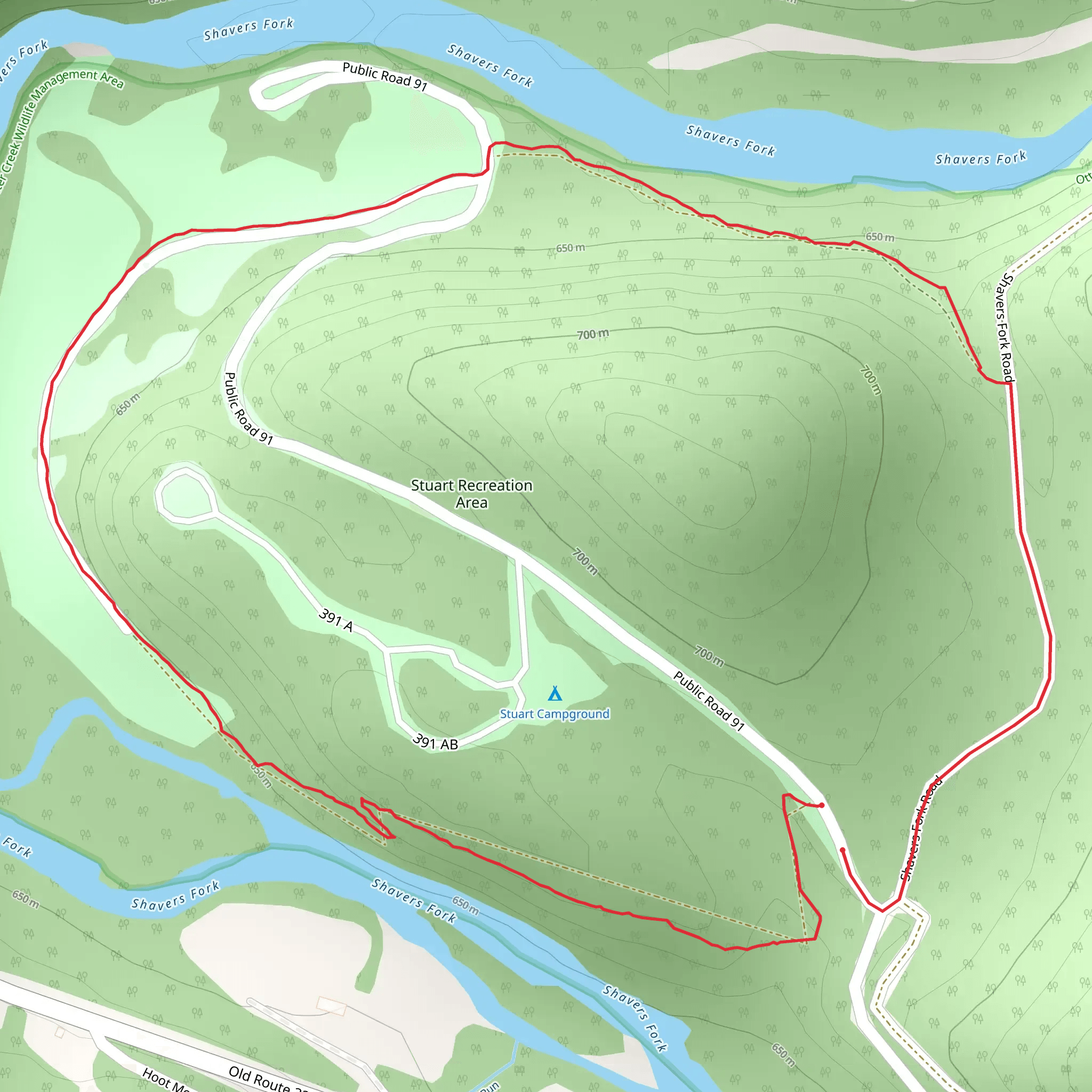 River Loop Trail mobile static map