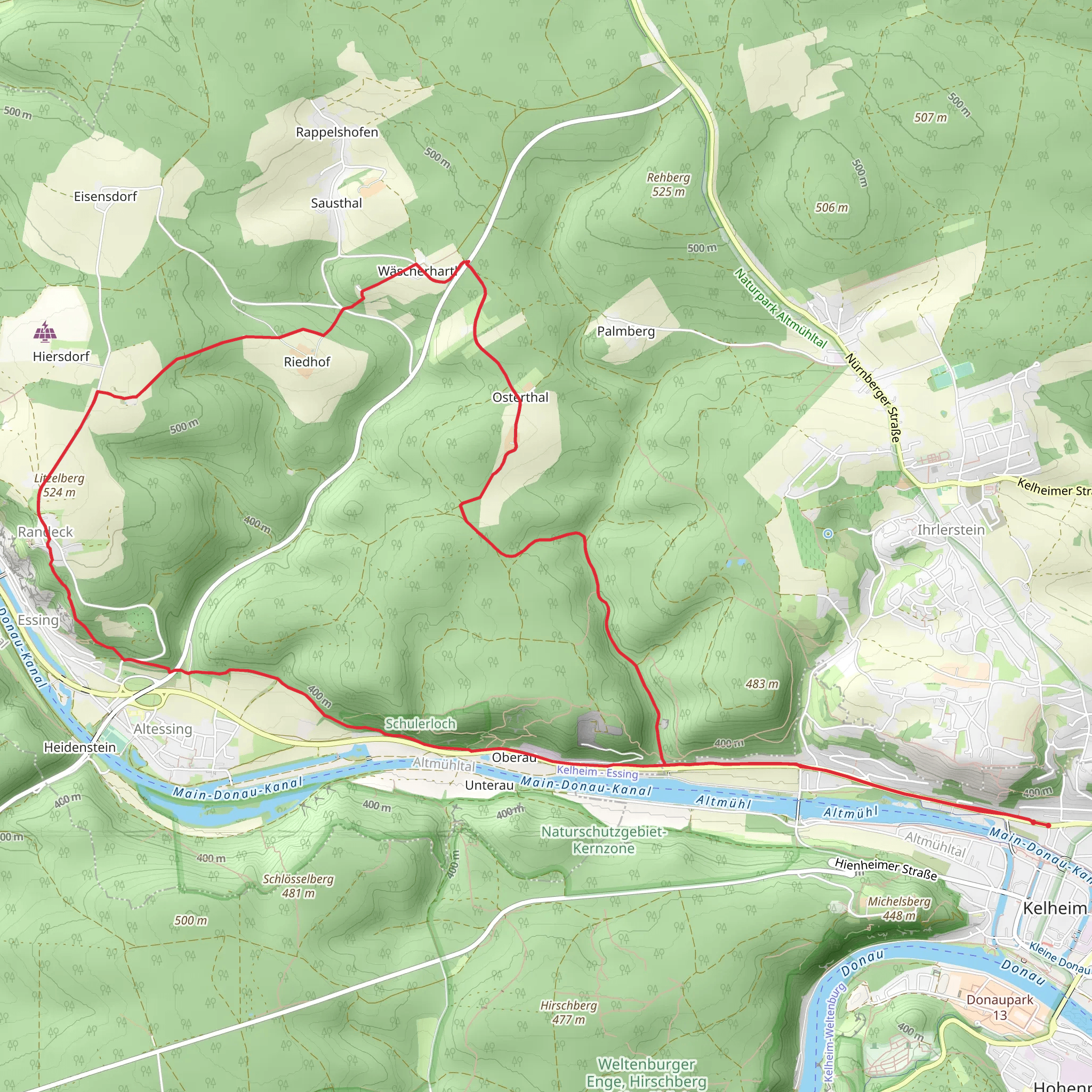 Essing, Randeck and Litzelberg Loop mobile static map