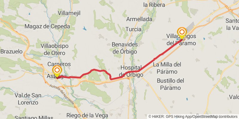 Camino Aragones stage 27 Map