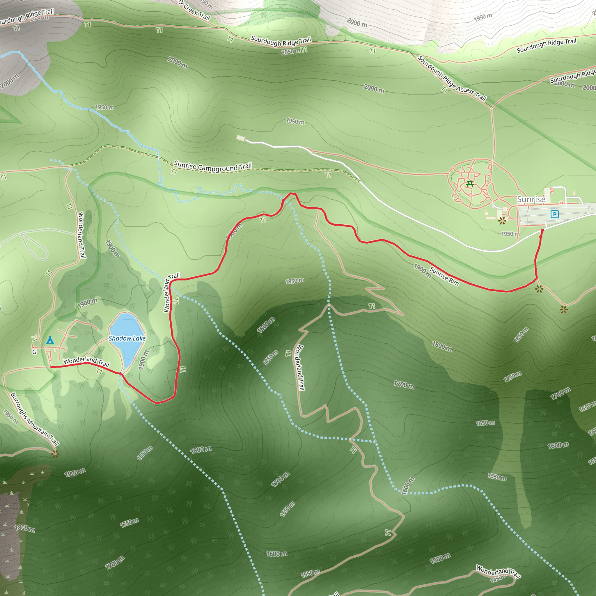 Shadow Lakes Trail mobile static map
