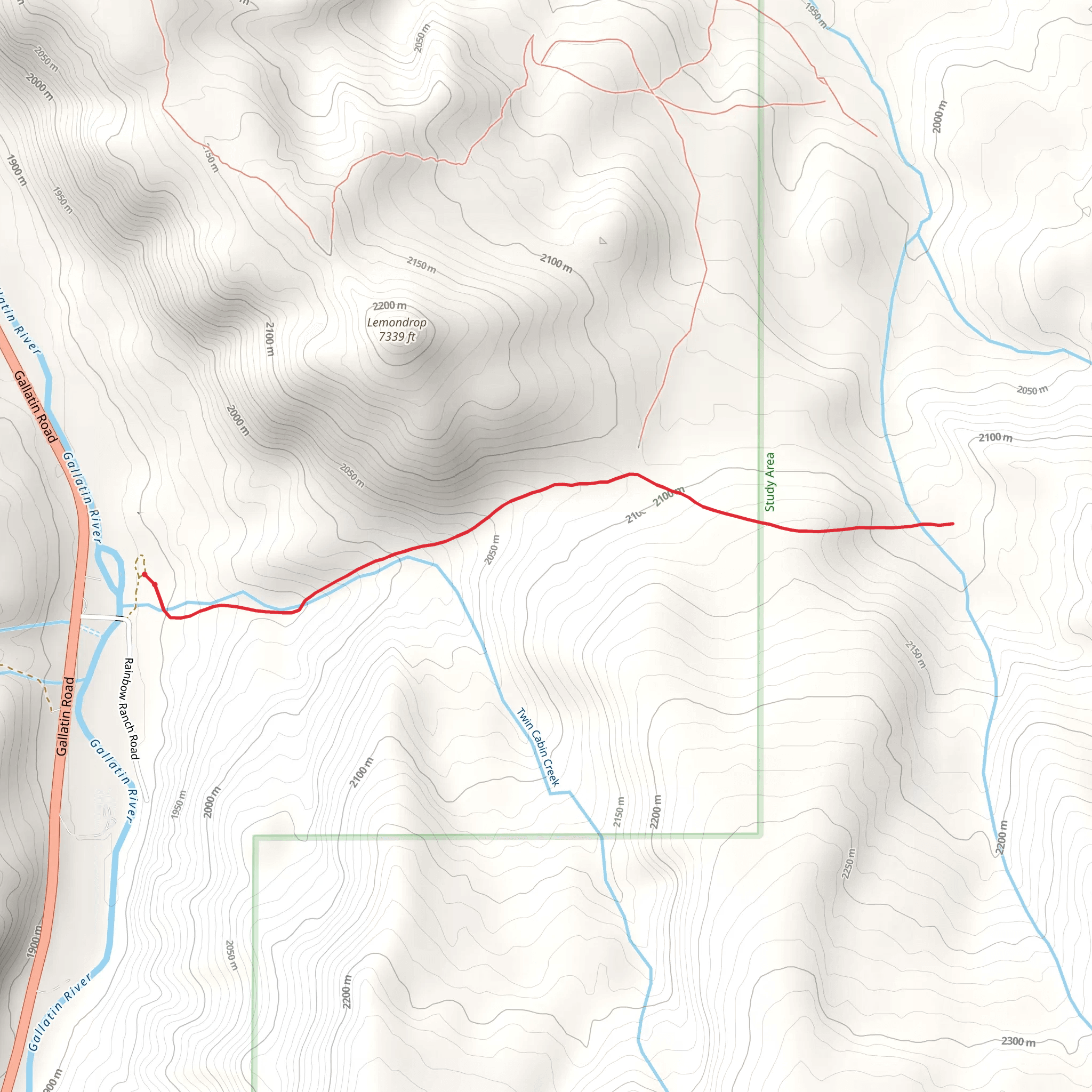 Twin Cabin Trail mobile static map