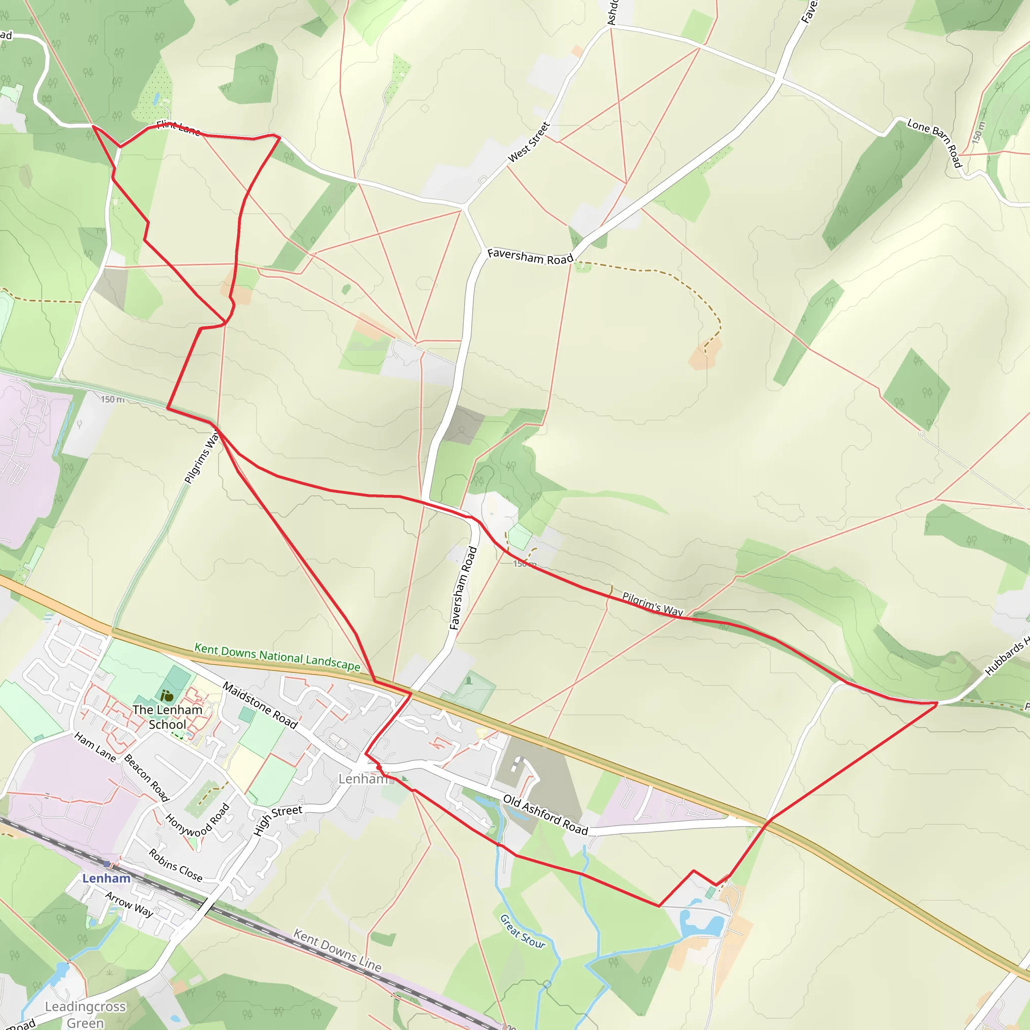 Lenham Walk mobile static map
