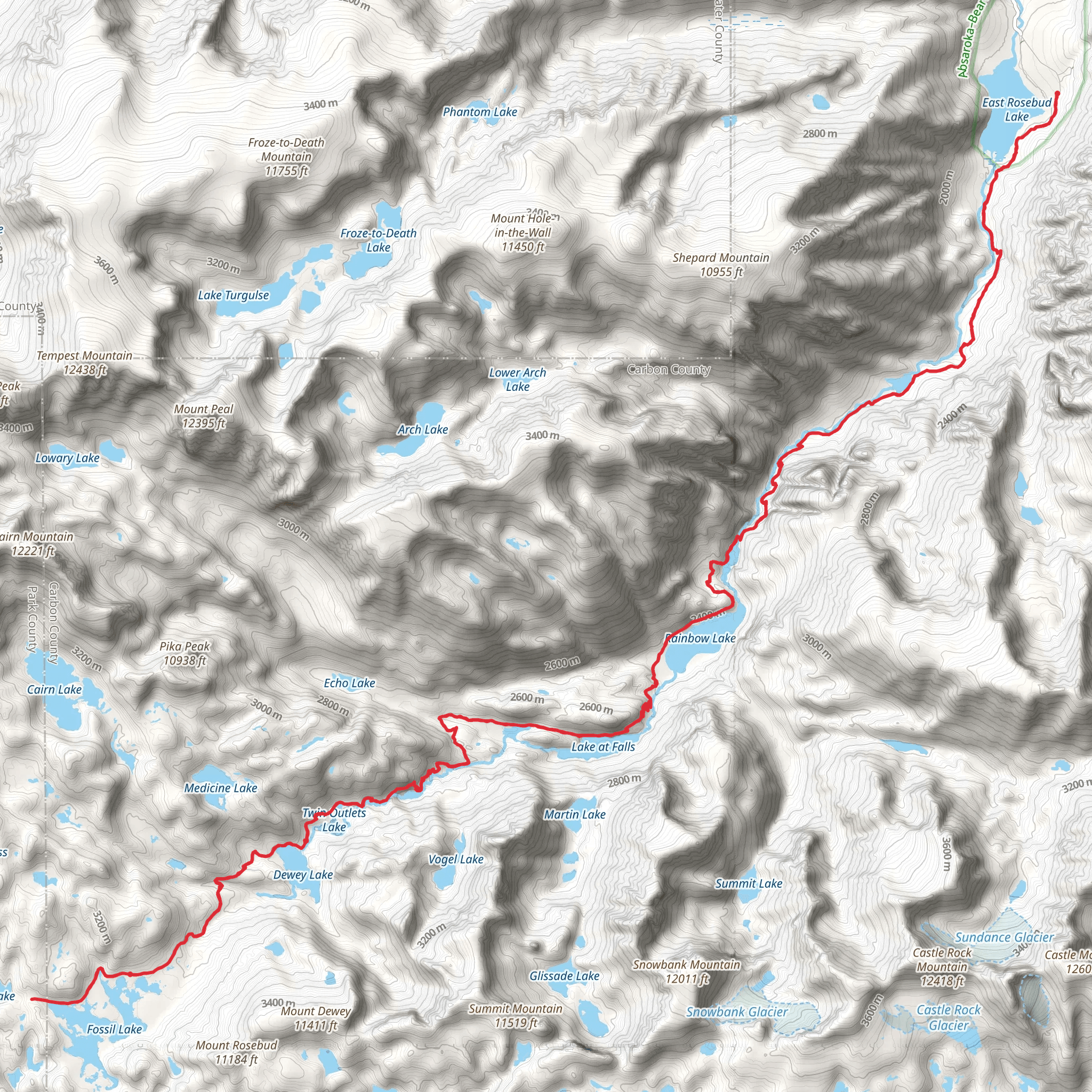 East Rosebud Trail mobile static map