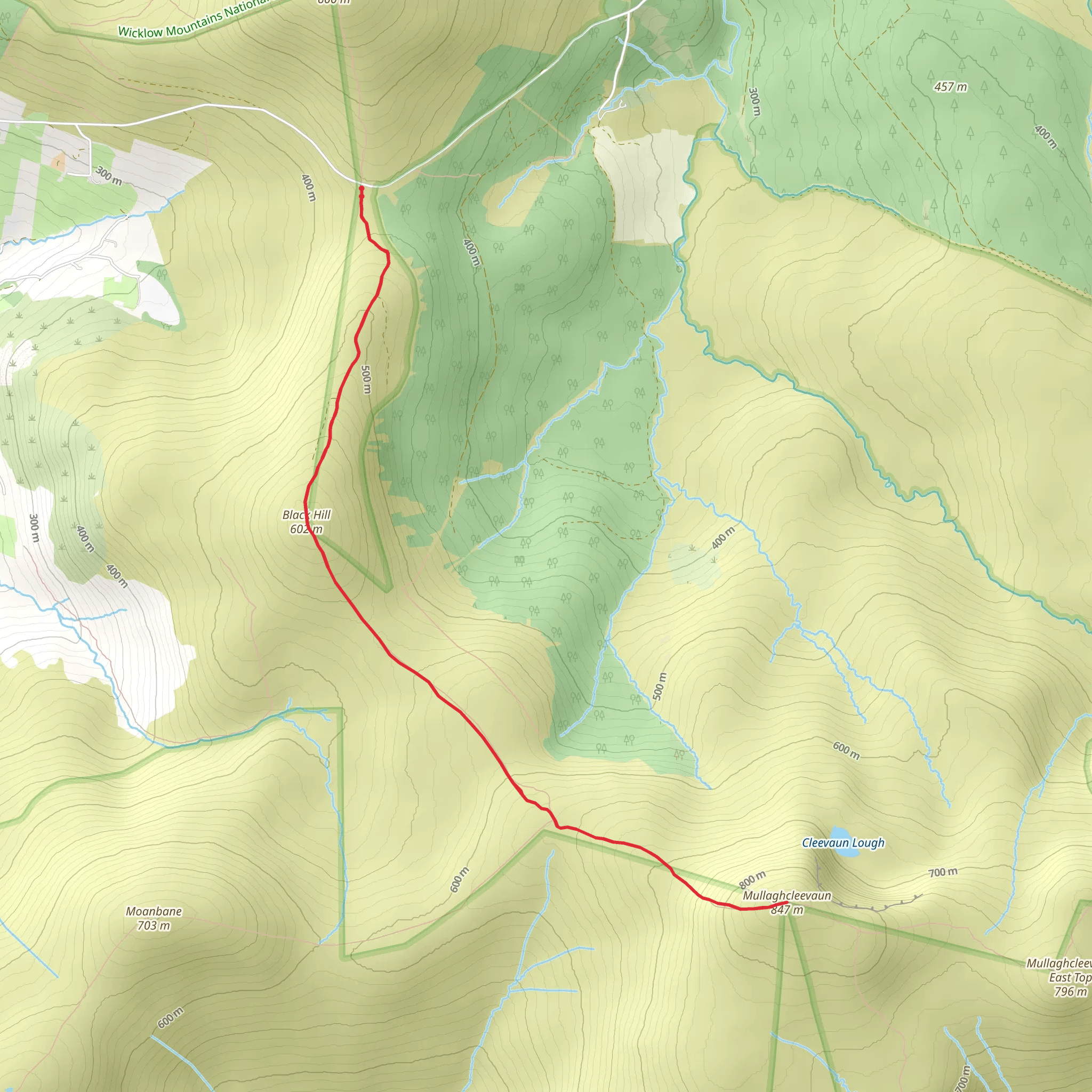 Black Hill to Mullaghcleevaun mobile static map