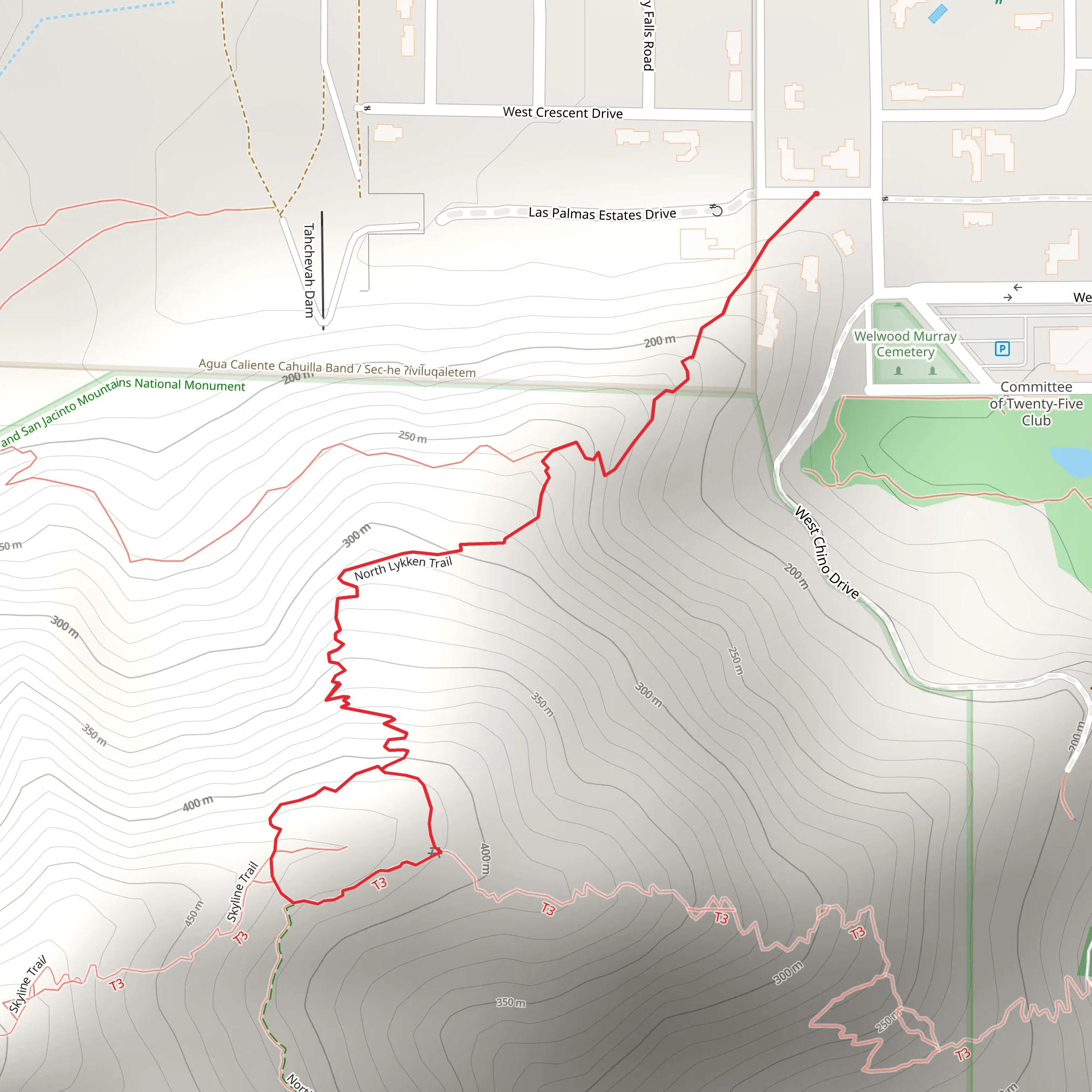North Lykken Trail mobile static map