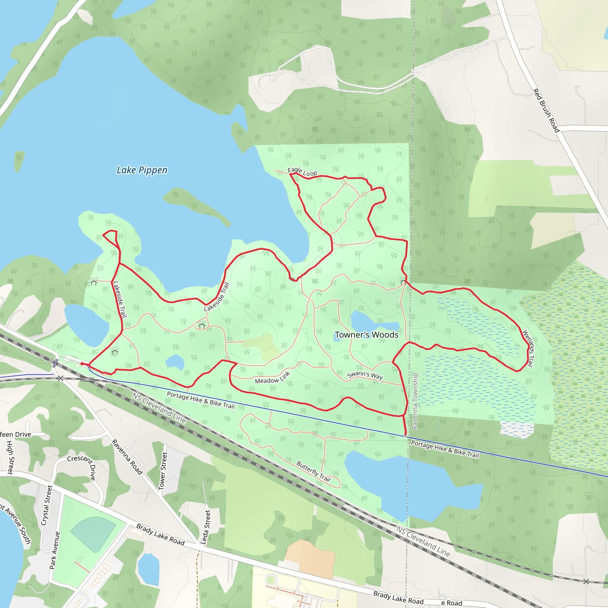 Ski Trail Loop from Lake Pippen mobile static map