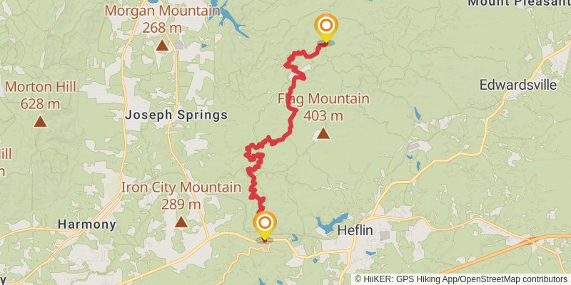 Pinhoti Trail stage 12 Map