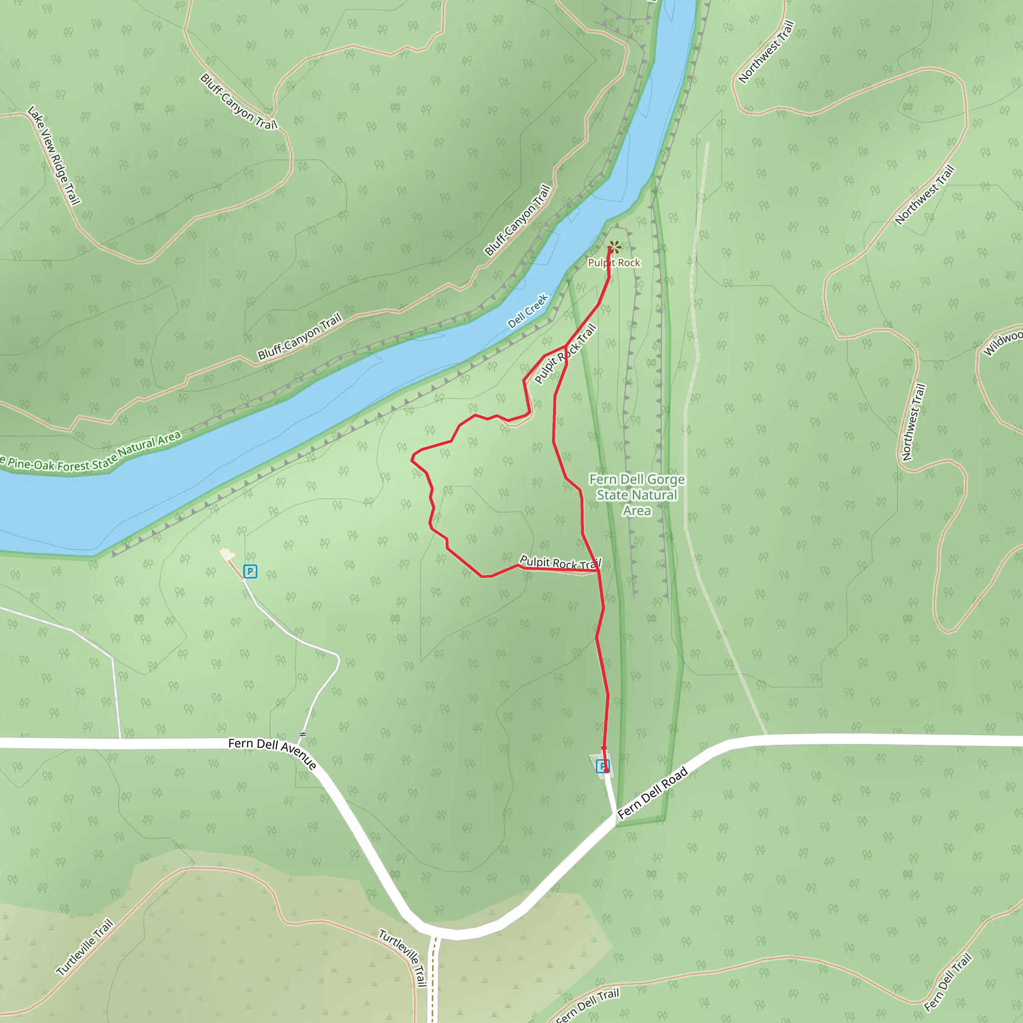 Pulpit Rock Loop Trail mobile static map