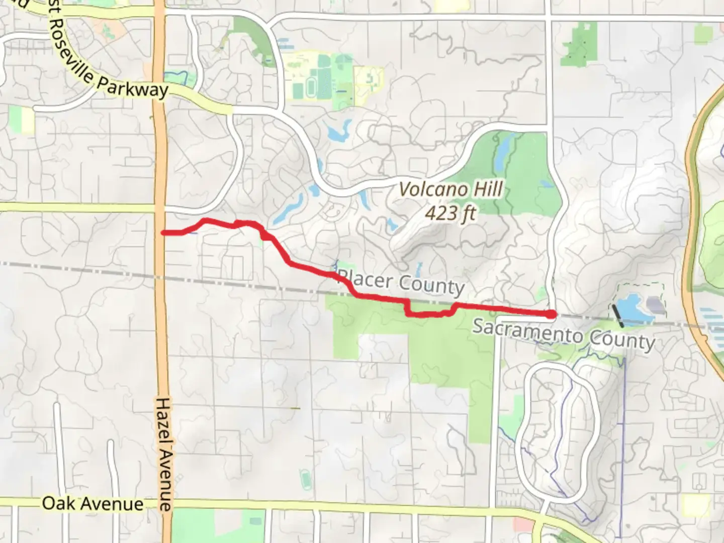 An image depicting the trail County Line Trail and its surrounding area.