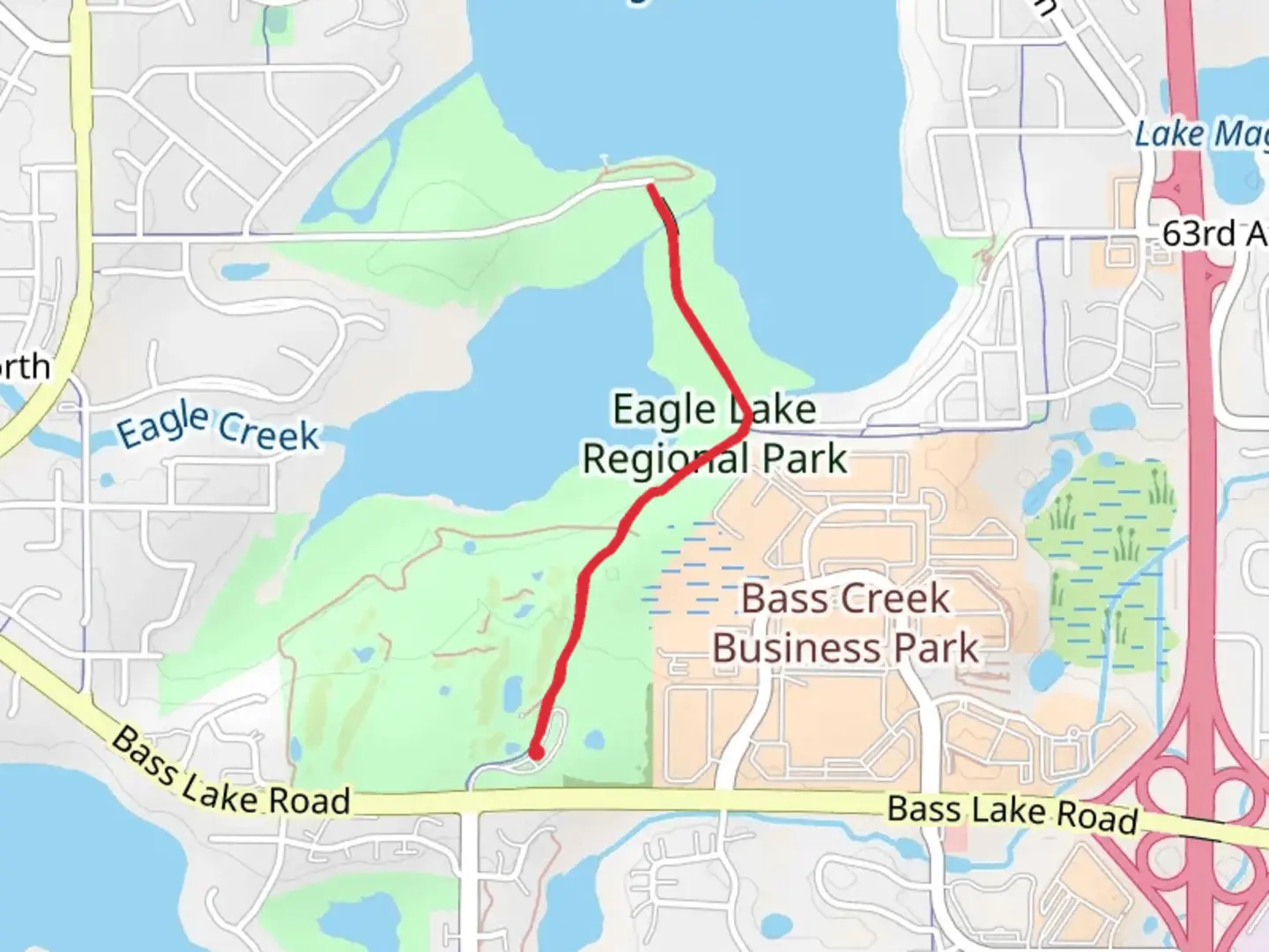 An image depicting the trail Eagle Lake Regional Park Walk and its surrounding area.