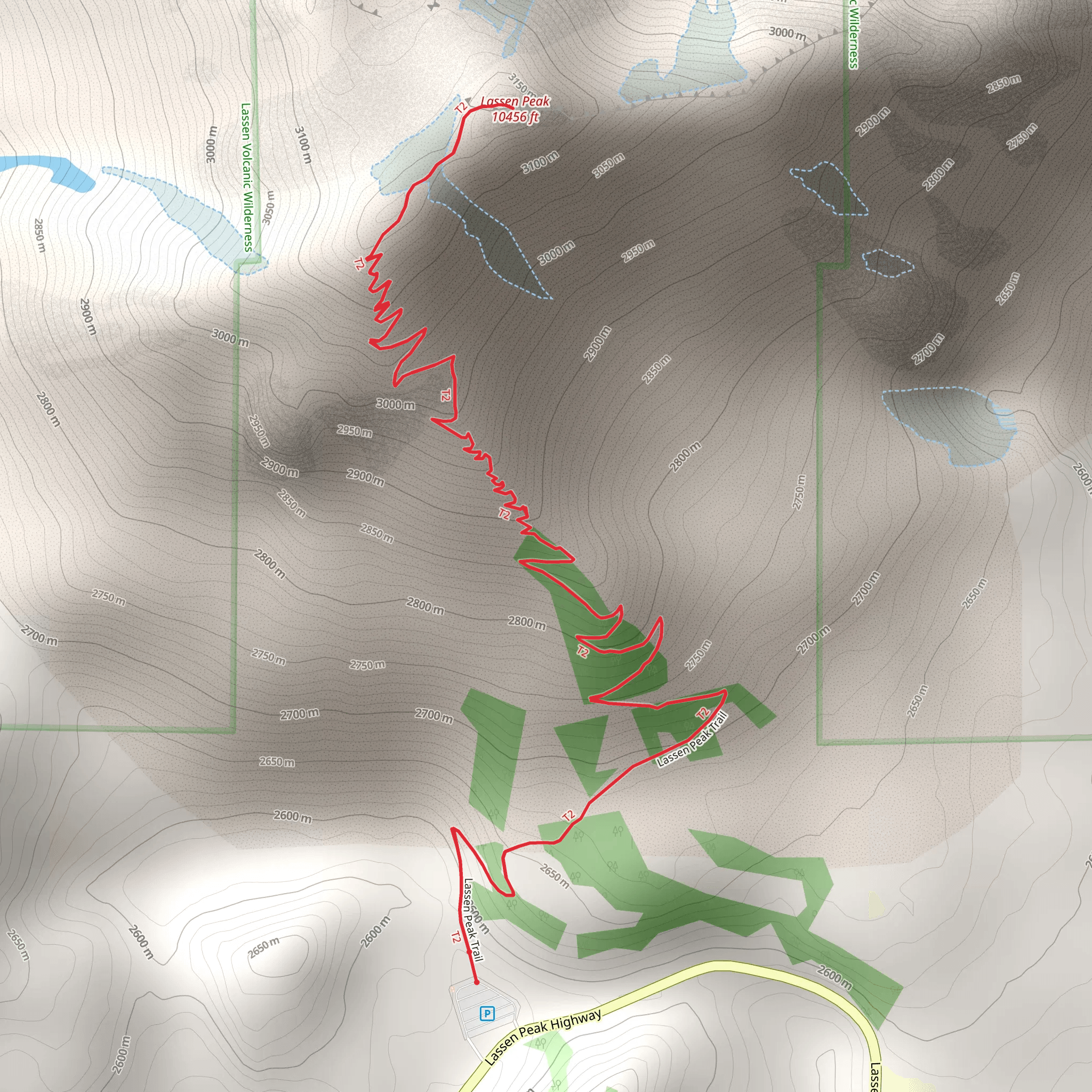 Lassen Peak Trail mobile static map