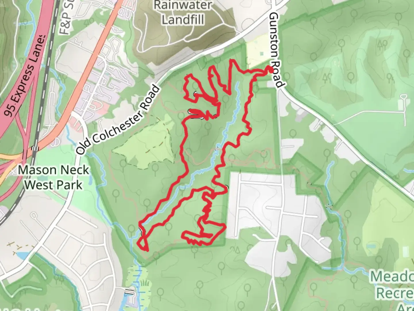 An image depicting the trail South Branch, Yardsale and Stinget Loop and its surrounding area.