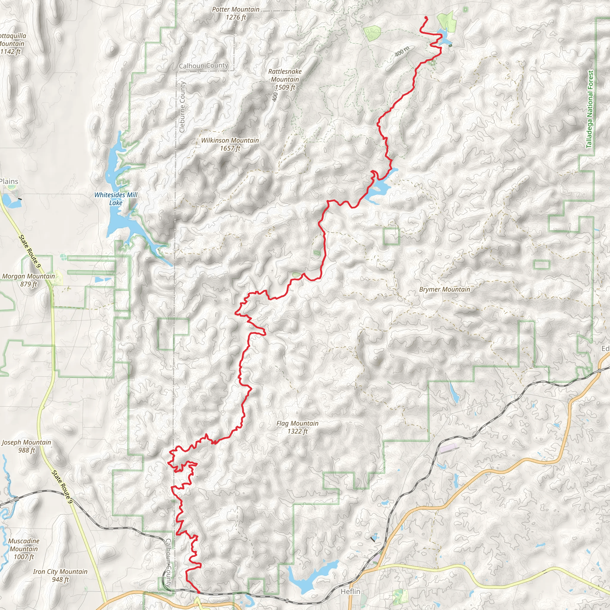 Pinhoti Trail - Coleman Lake mobile static map