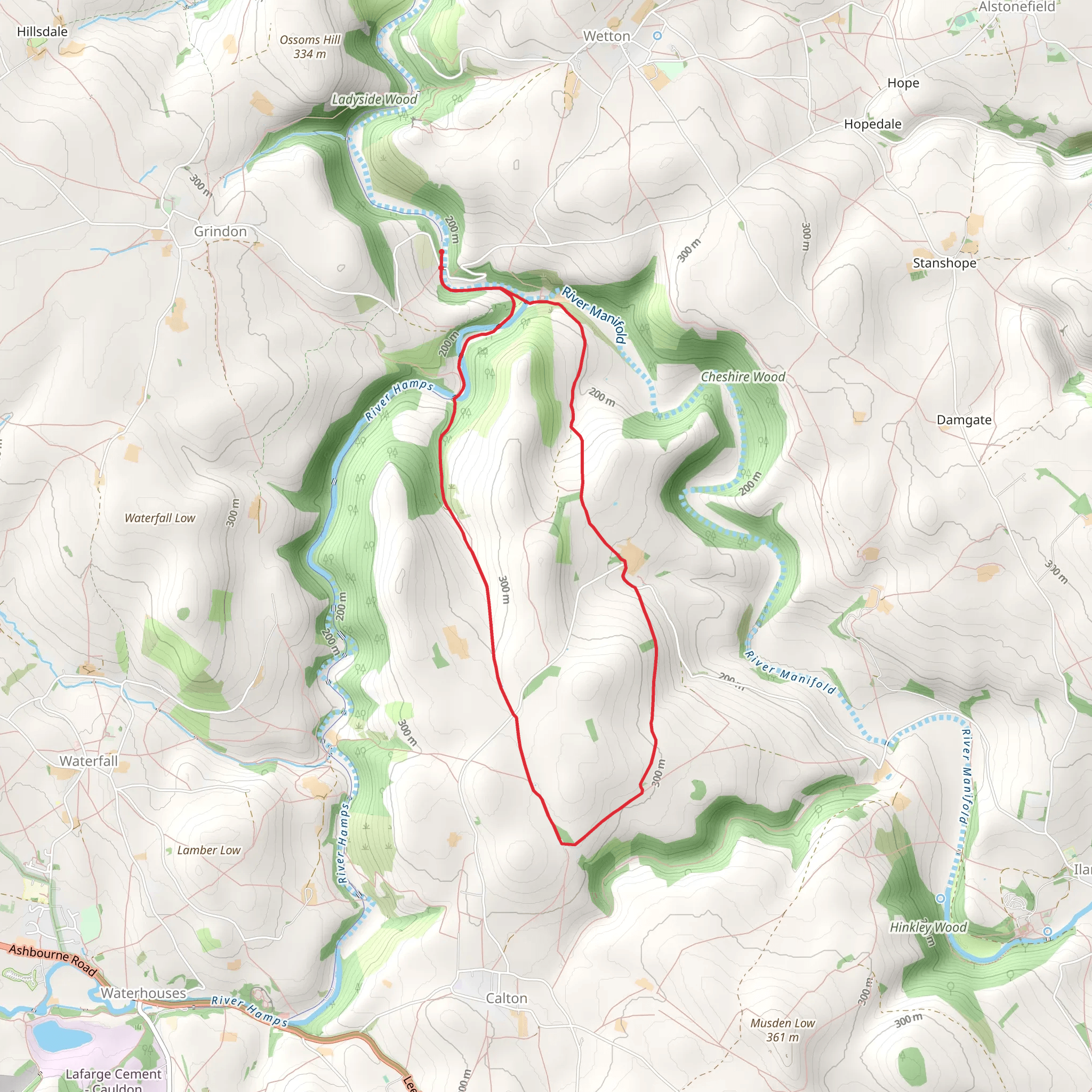 Weag's Bridge - Throwley Hall - Slade House - Soles Hollow mobile static map