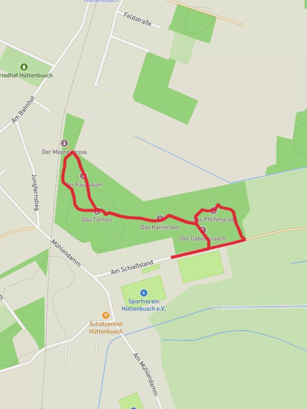 Der Faulbaum via Natur- und Geschichtspfad Hüttenbusch