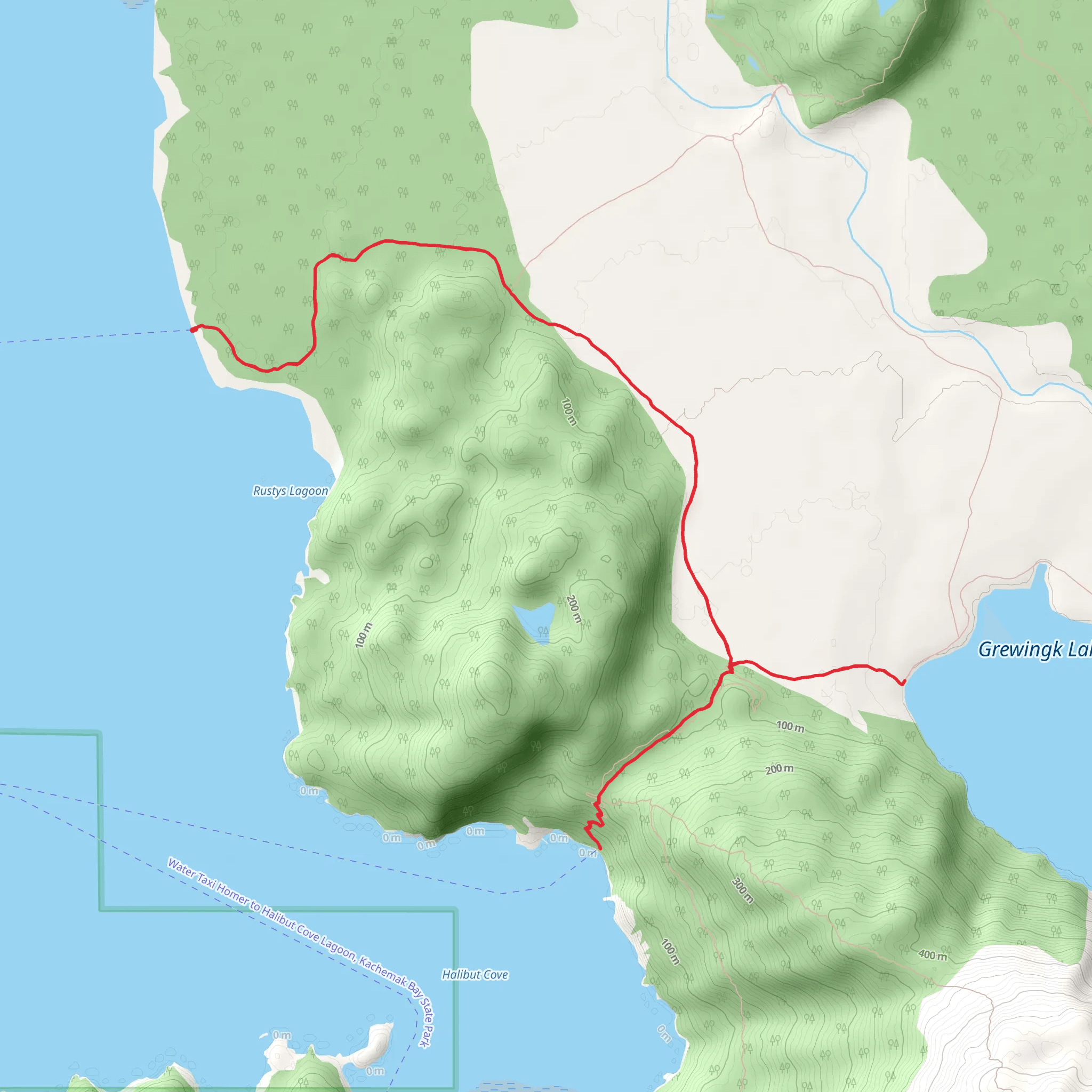 Grewingk Lake Trail - Short mobile static map