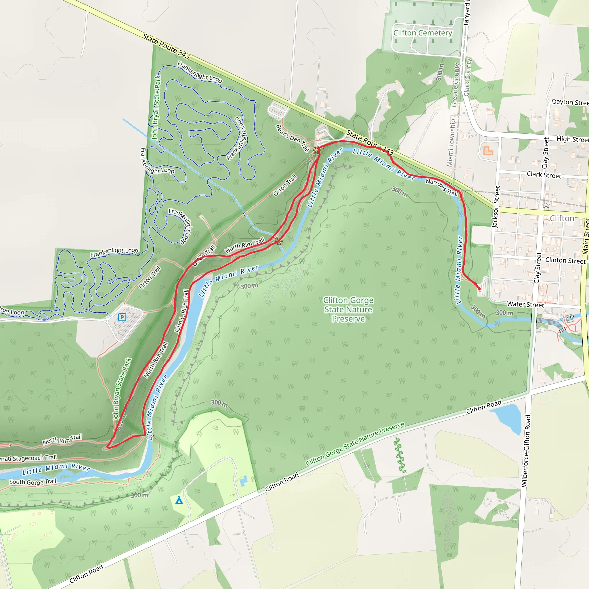 Little Miami River via Orton Memorial Trail Loop mobile static map